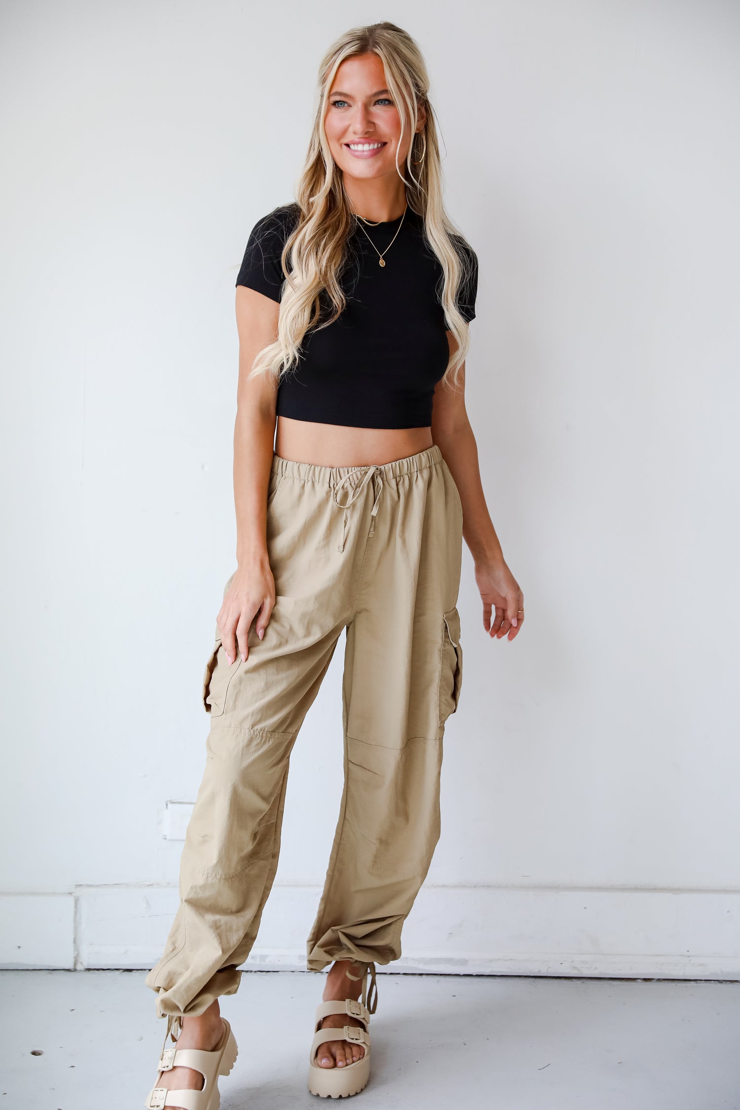 trendy Khaki Cargo Pants