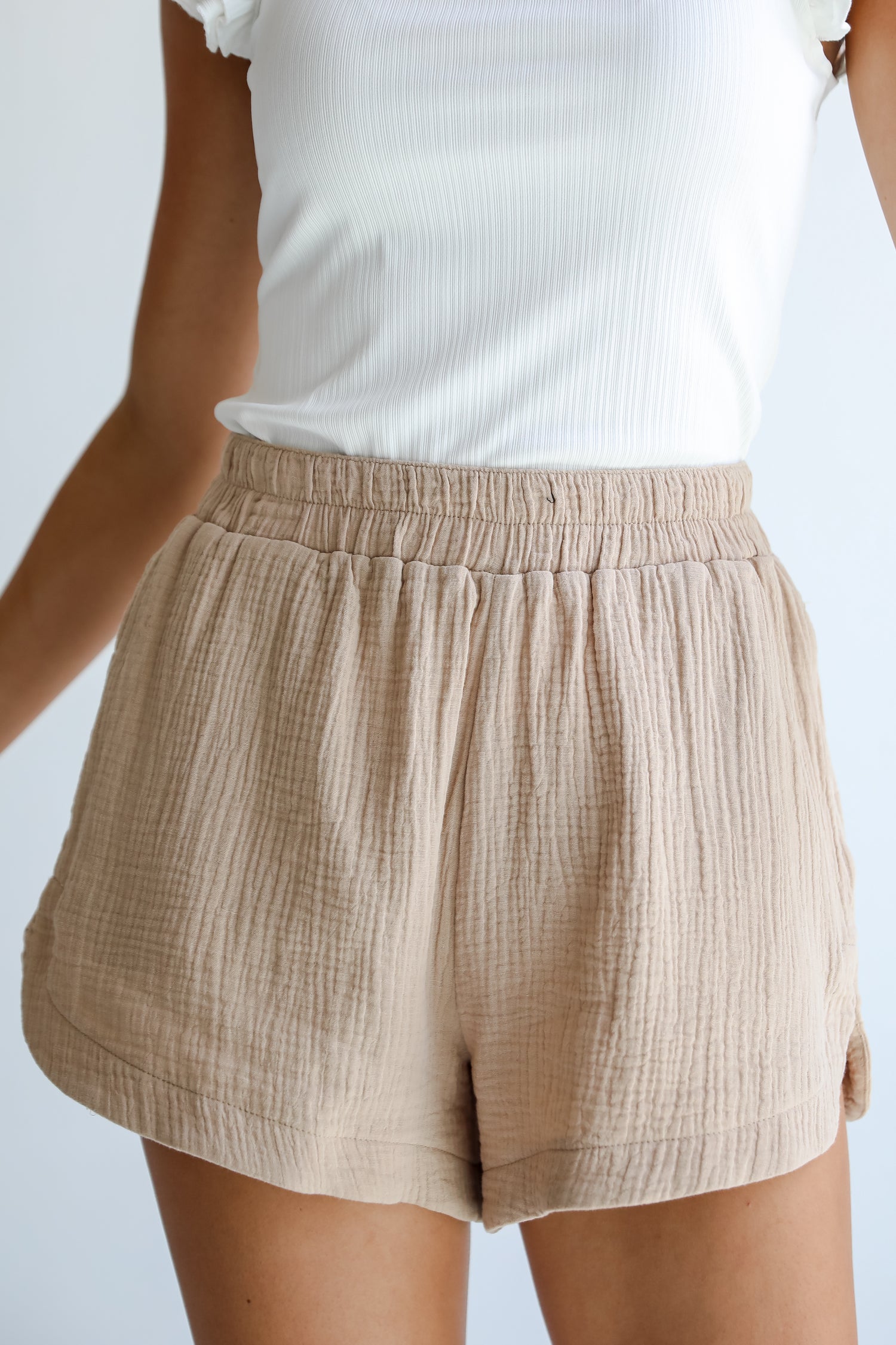 Khaki Linen Shorts