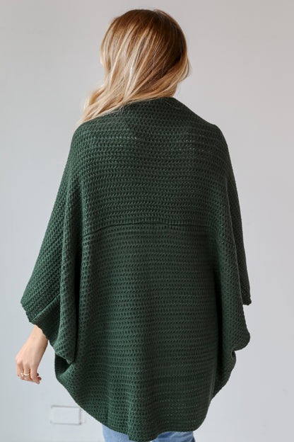 green Cozy Cardigan back view