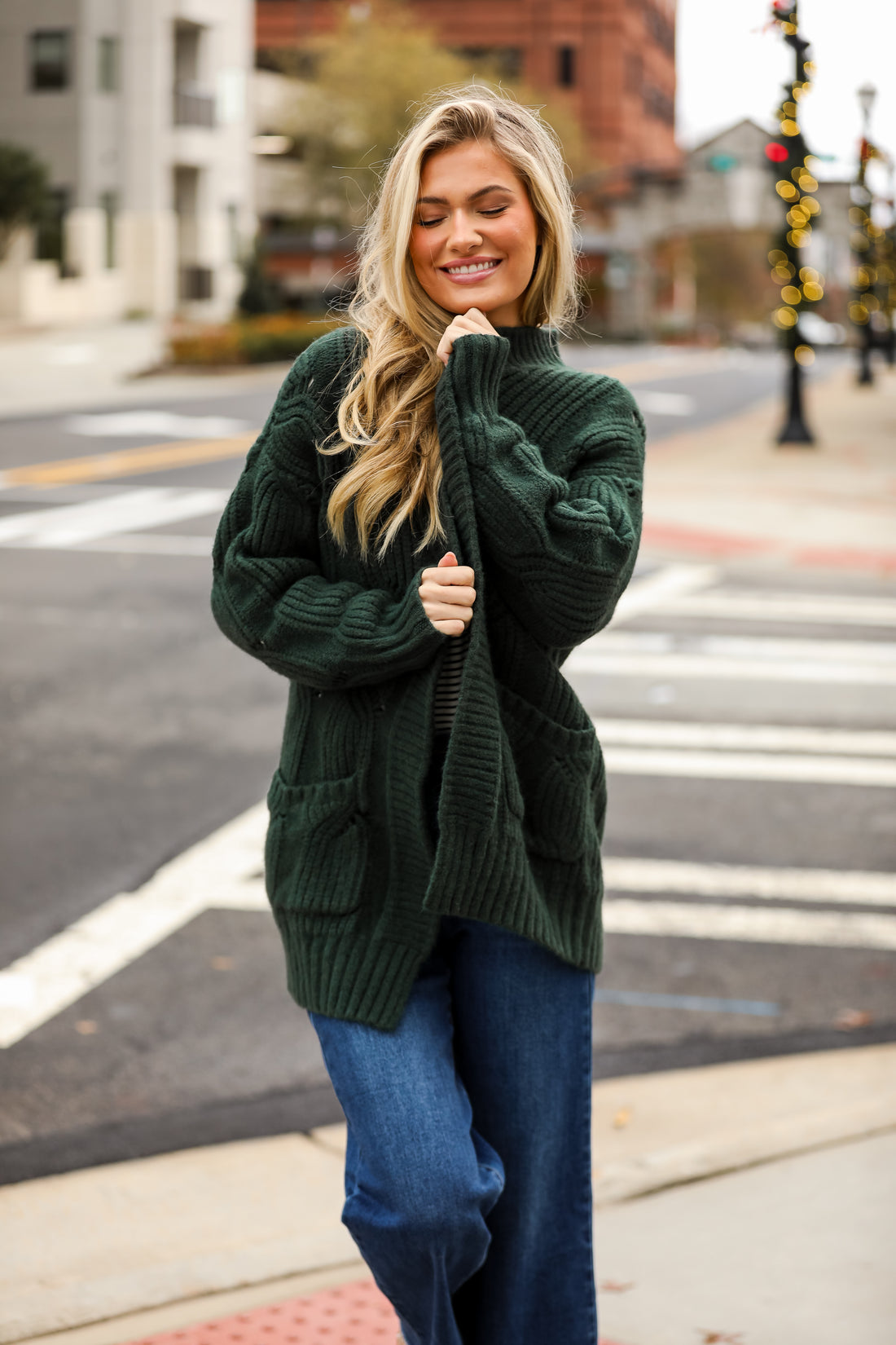 oversized green Cardigan