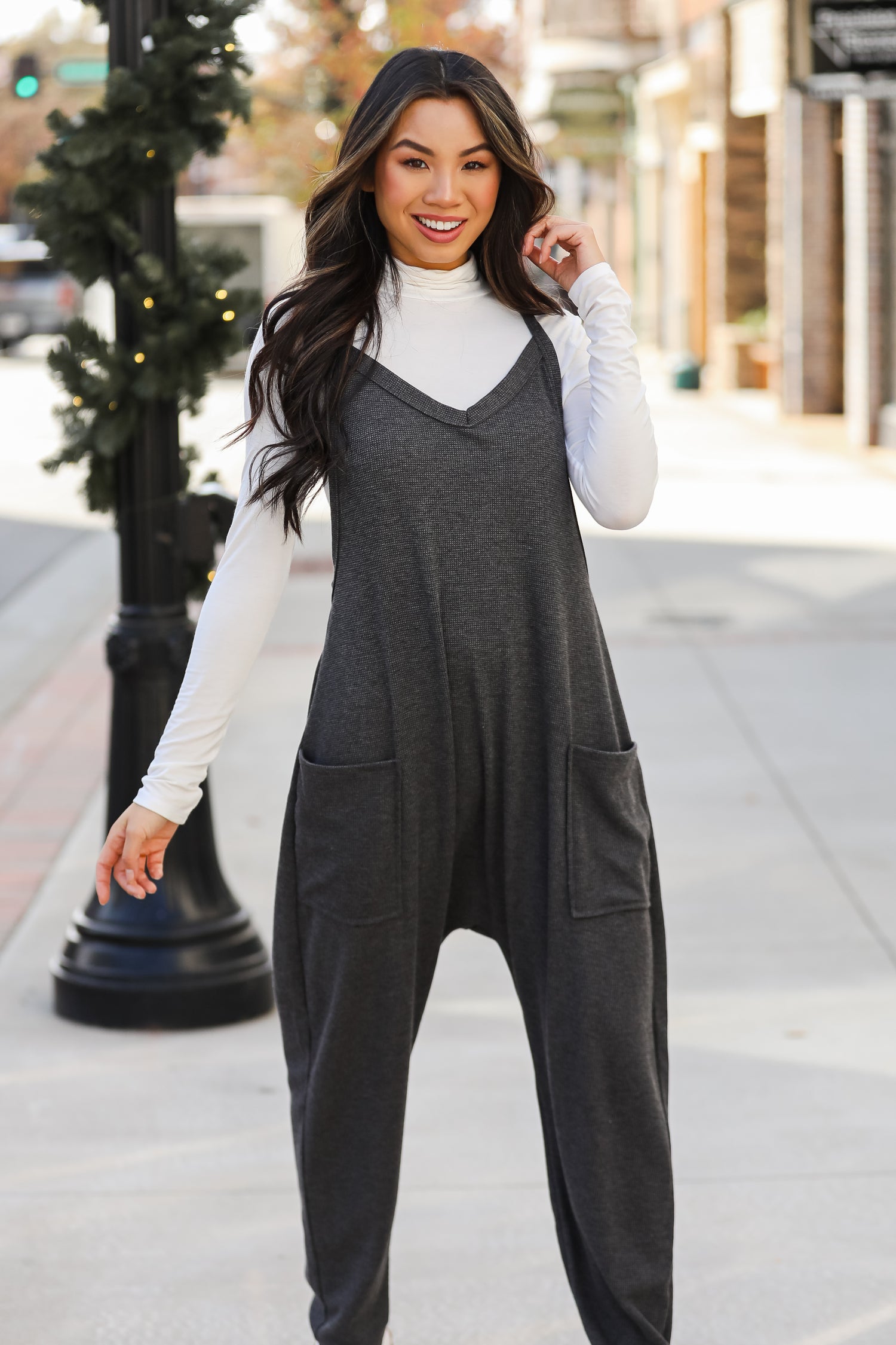 comfy Waffle Knit Jumpsuit