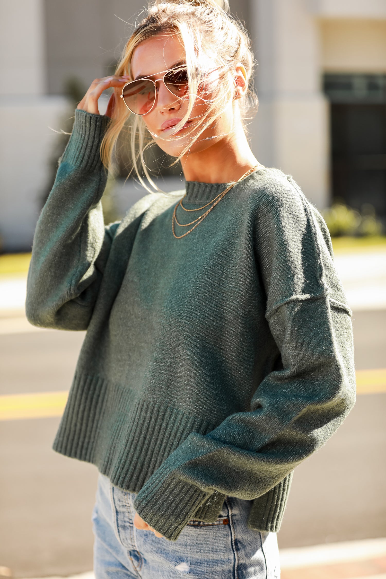 green Oversized Sweater