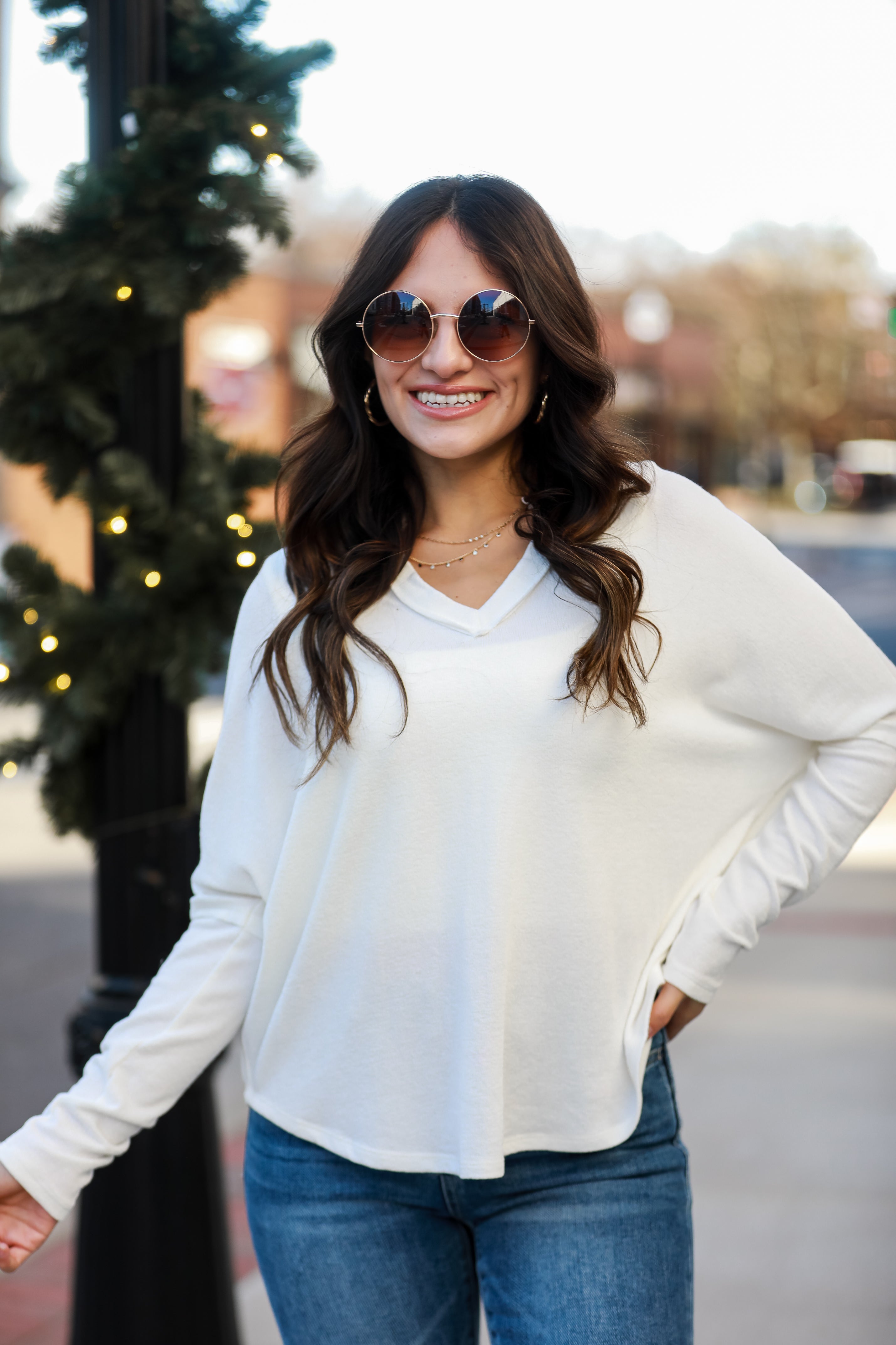 basic white Knit Top