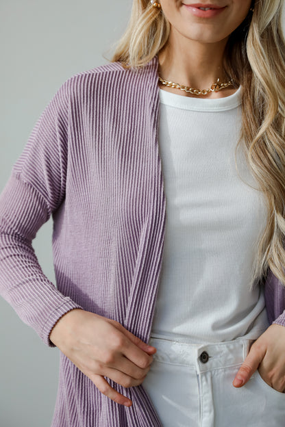 purple cardigans