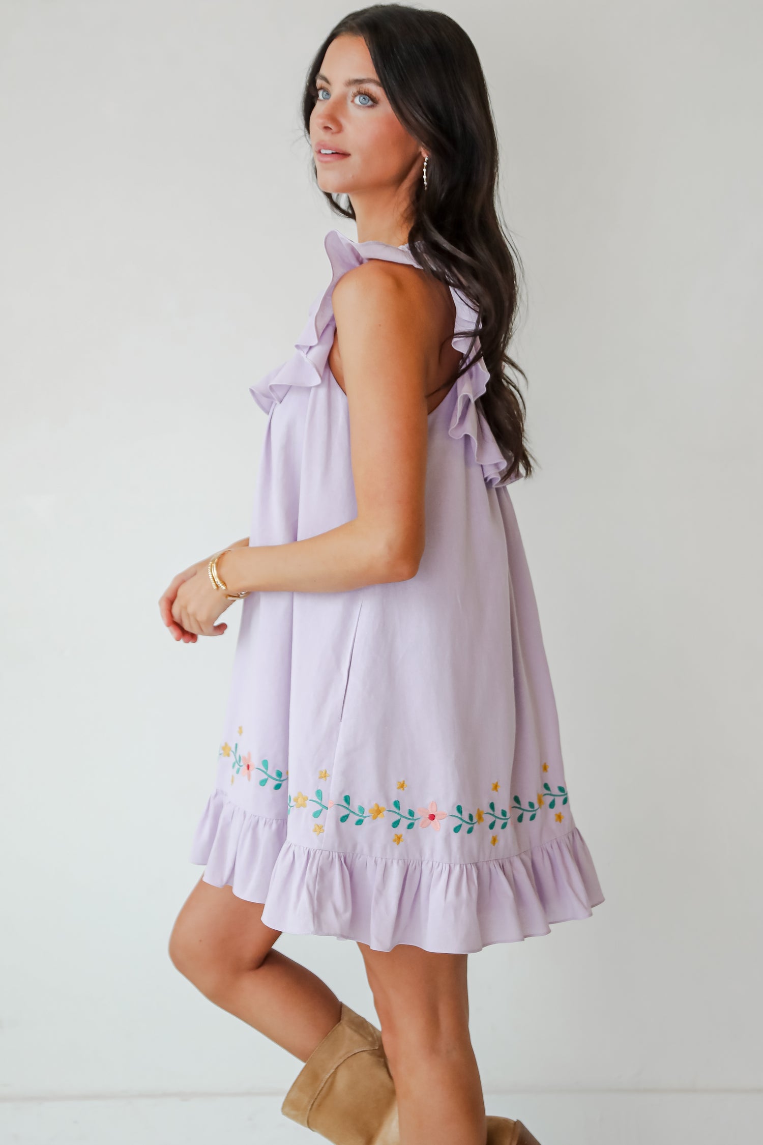 Garden Cutie Floral Embroidered Mini Dress