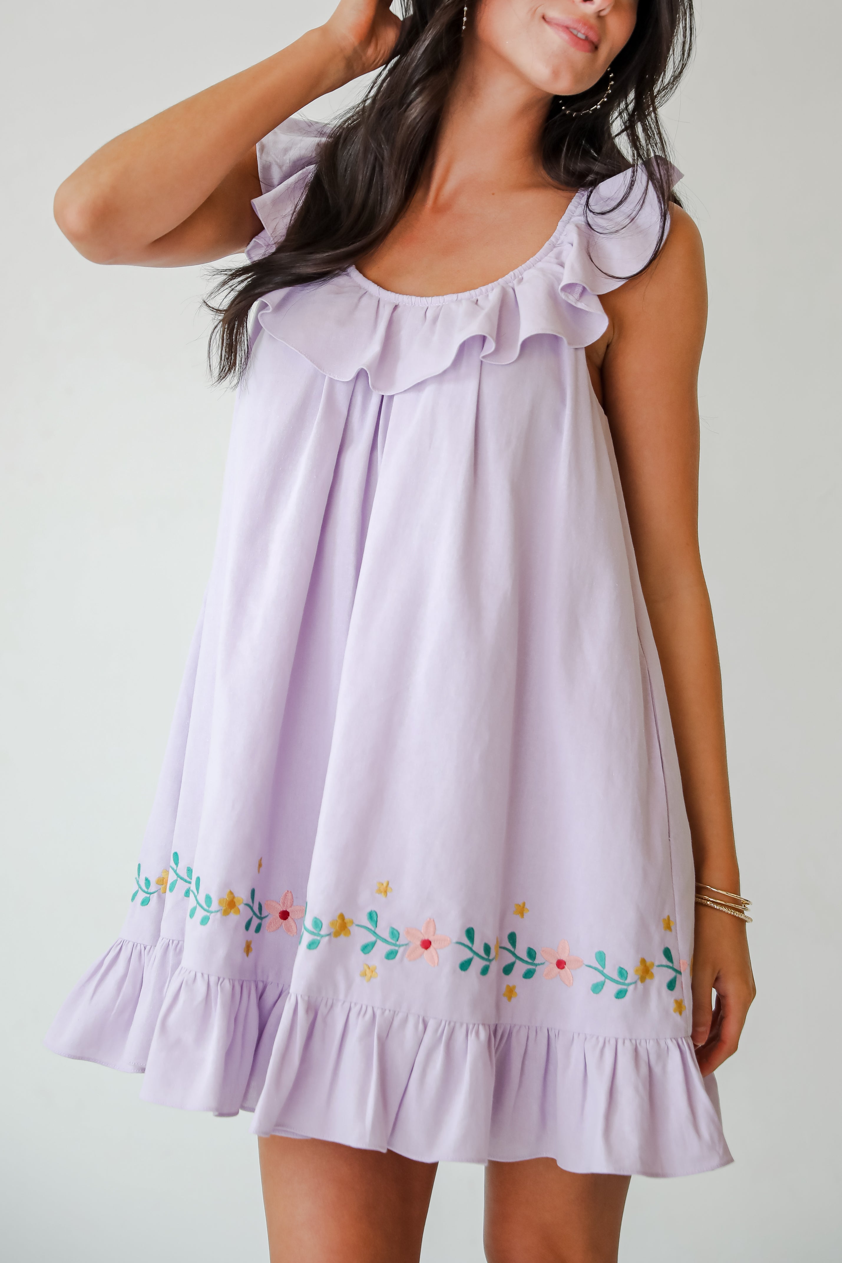 Garden Cutie Floral Embroidered Mini Dress