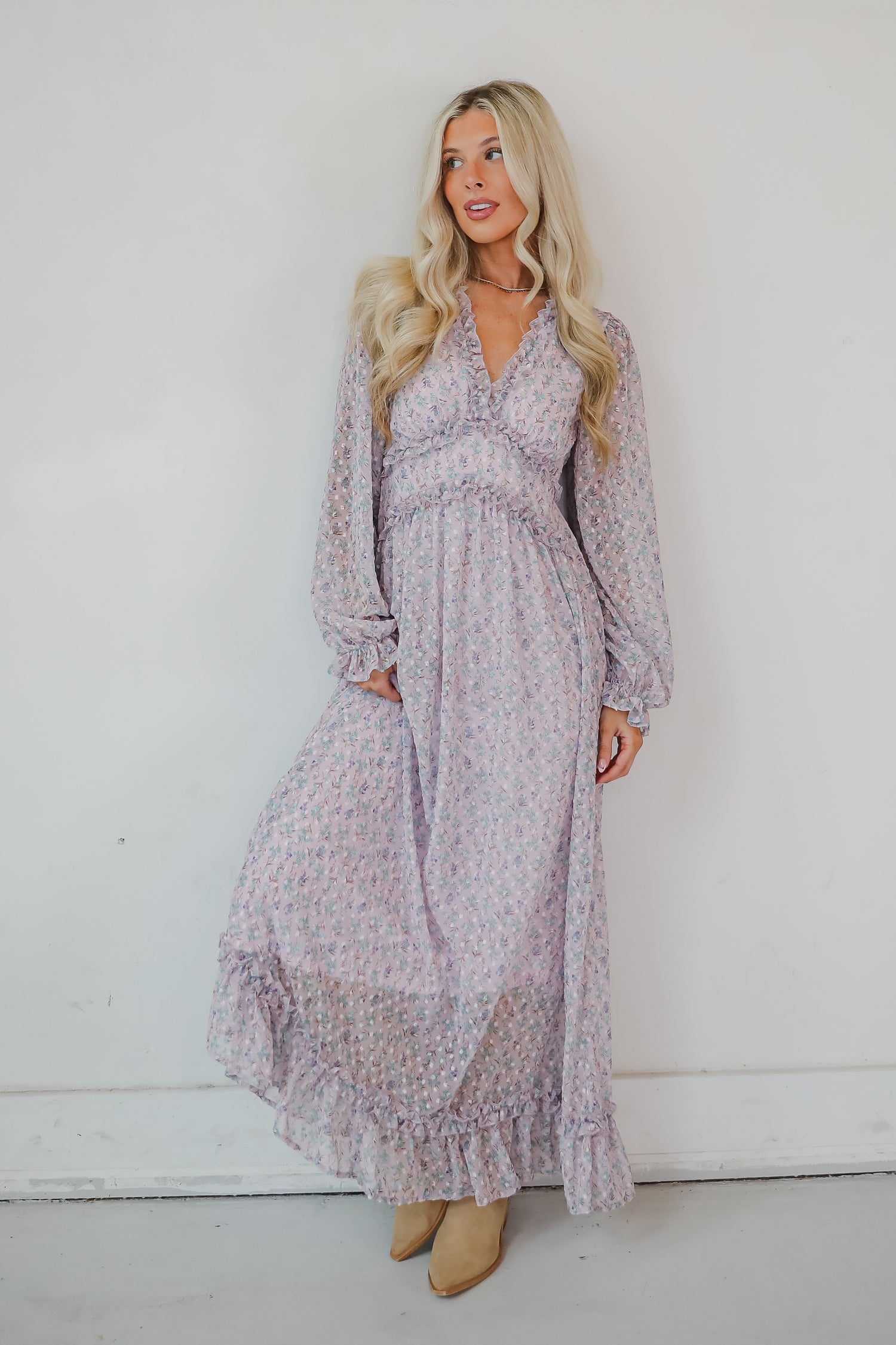 Special Something Lavender Floral Maxi Dress