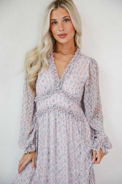 Special Something Lavender Floral Maxi Dress