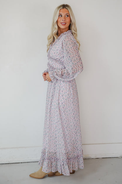 Special Something Lavender Floral Maxi Dress