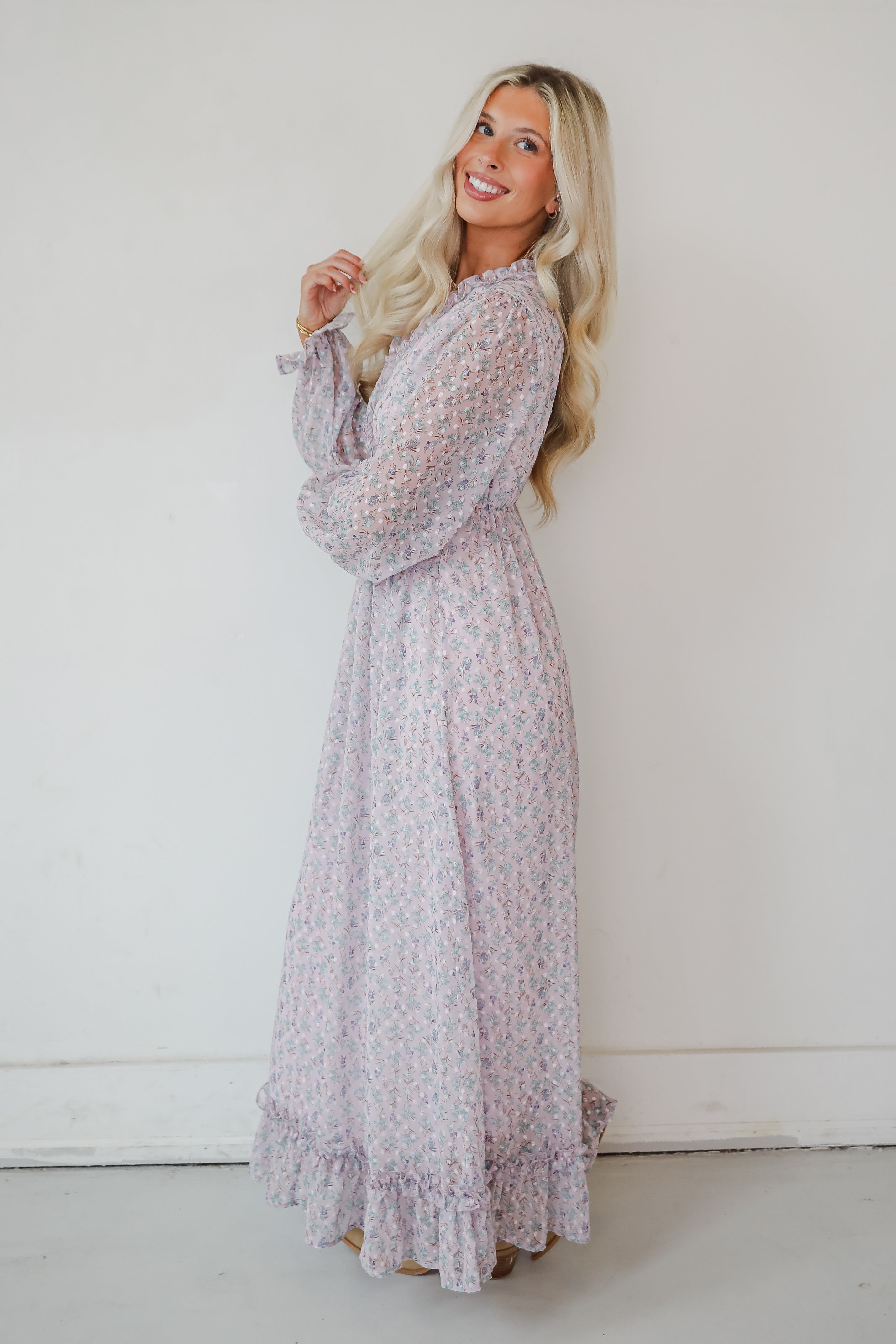 Special Something Lavender Floral Maxi Dress