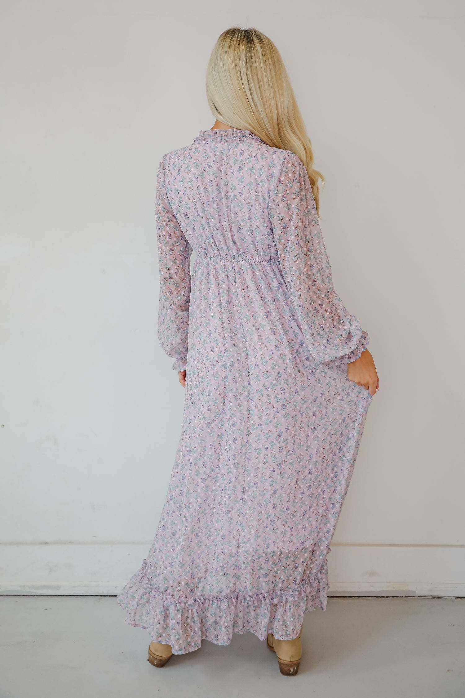 Special Something Lavender Floral Maxi Dress