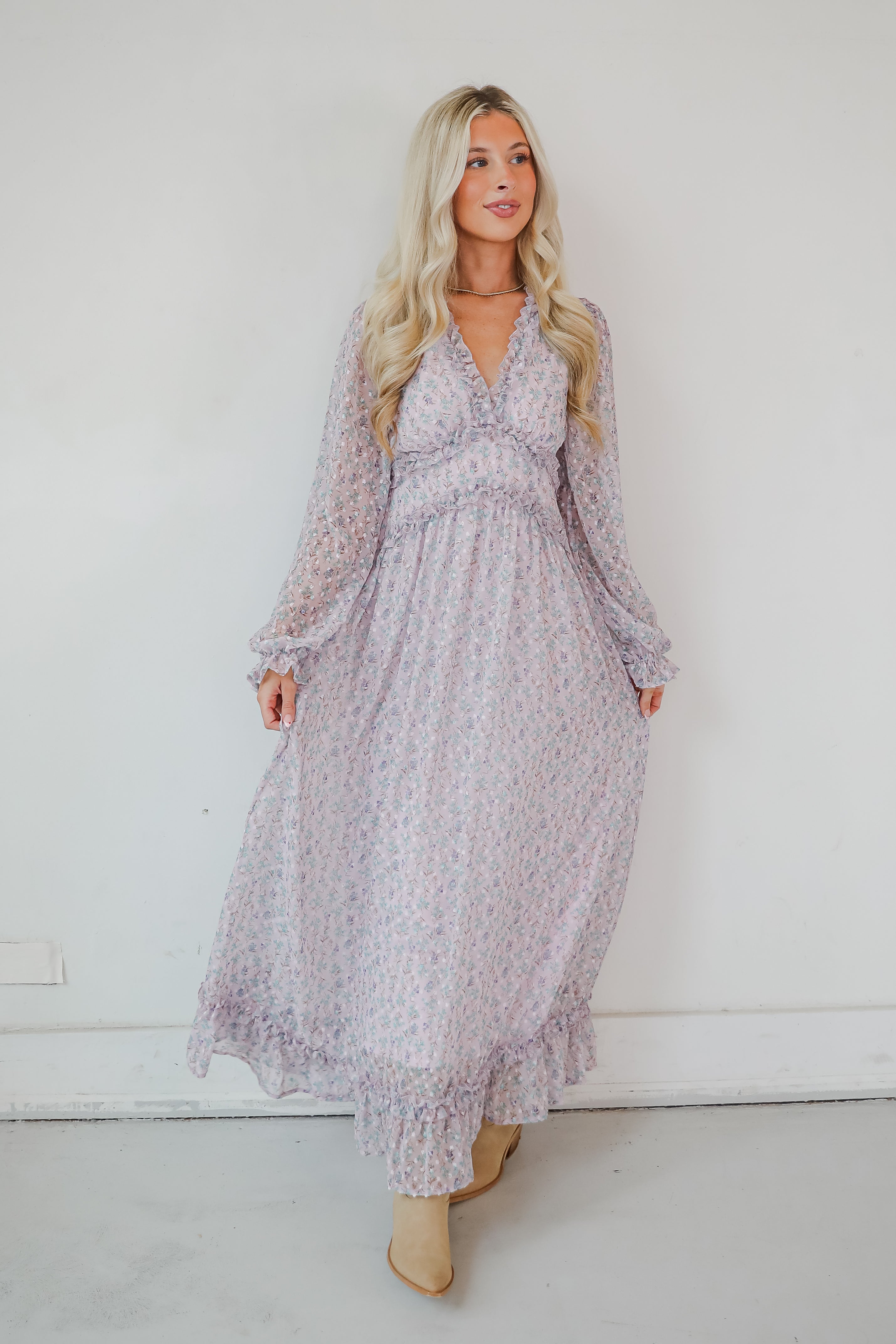 Special Something Lavender Floral Maxi Dress