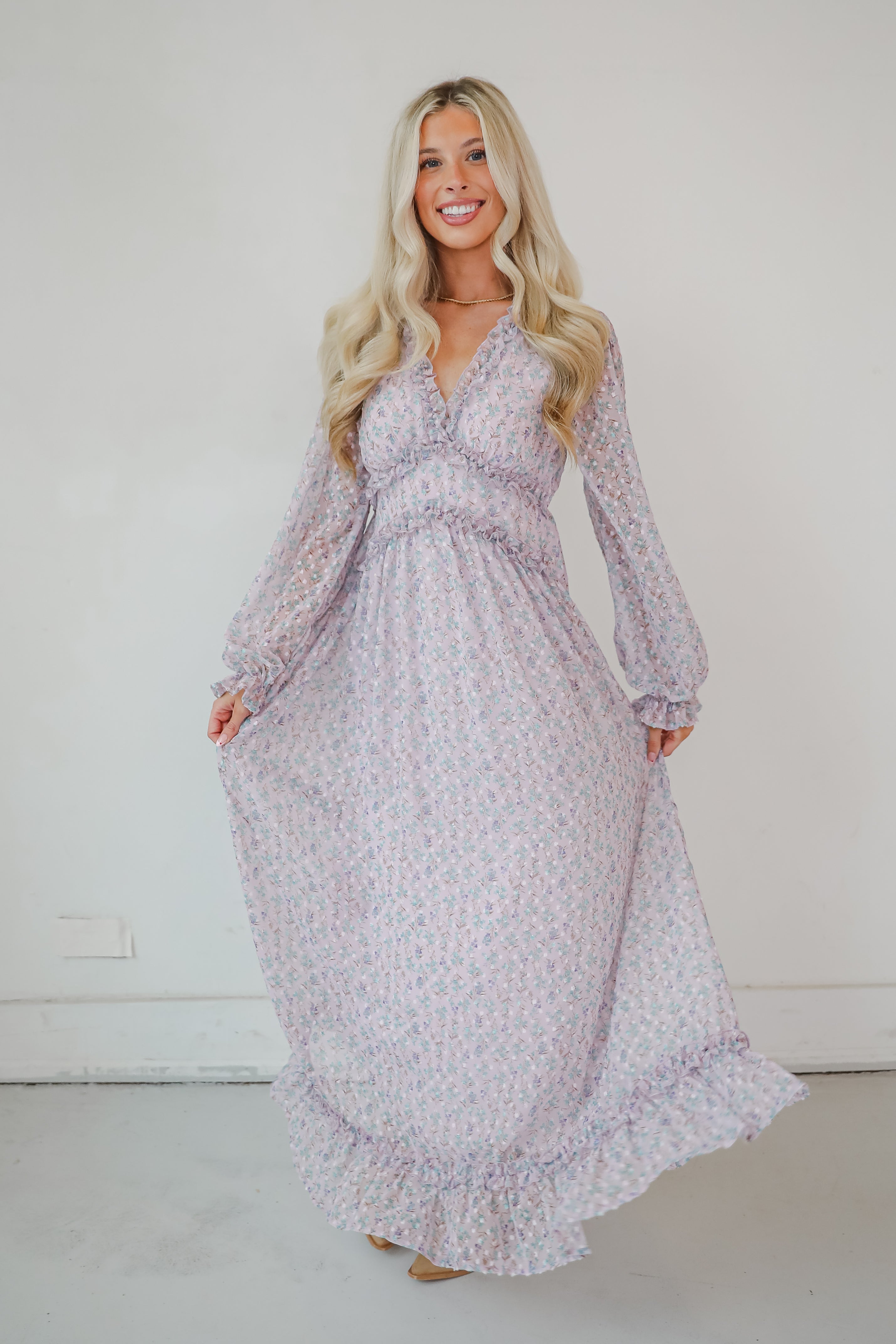 Special Something Lavender Floral Maxi Dress