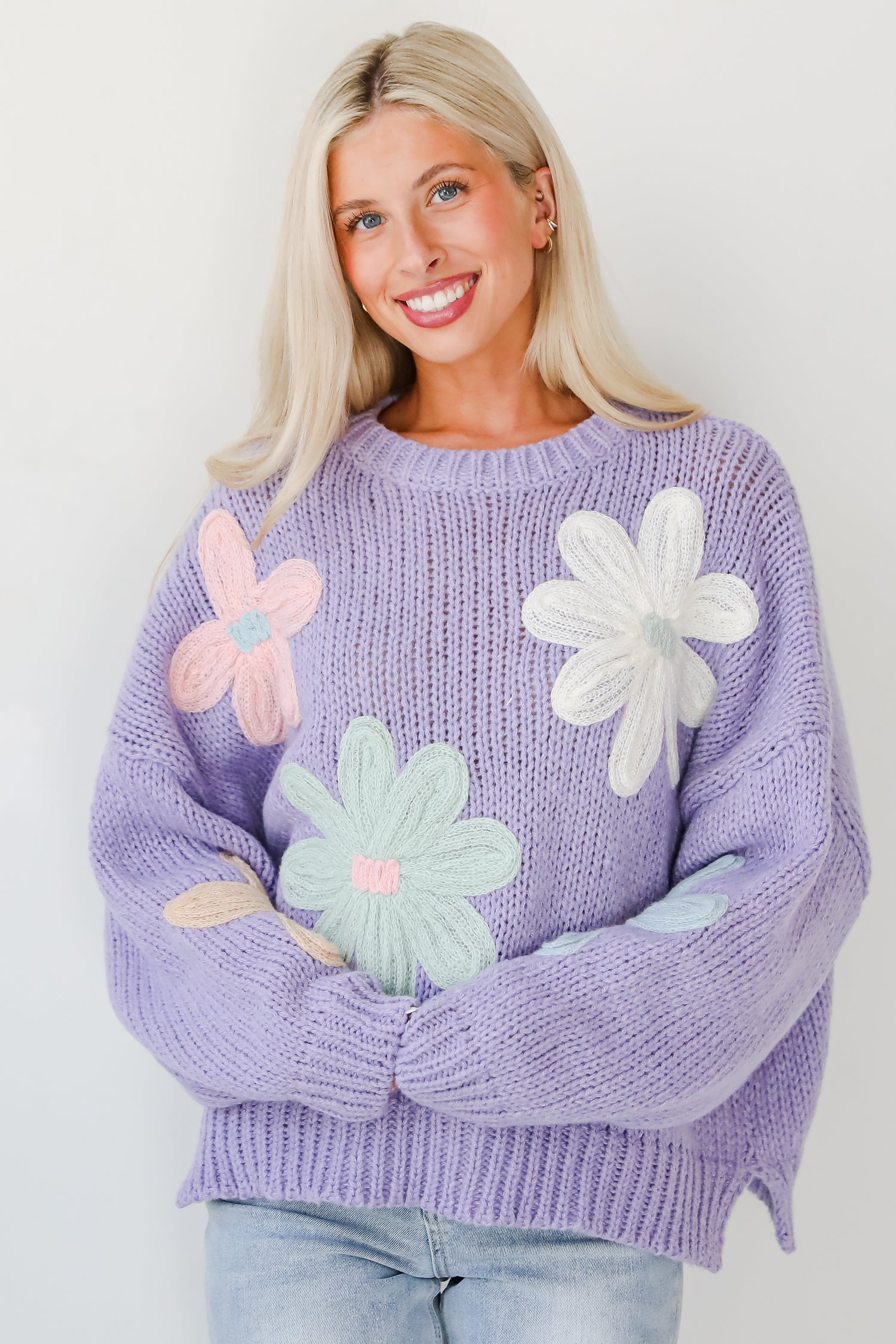 Flawless Impression Lavender Floral Sweater