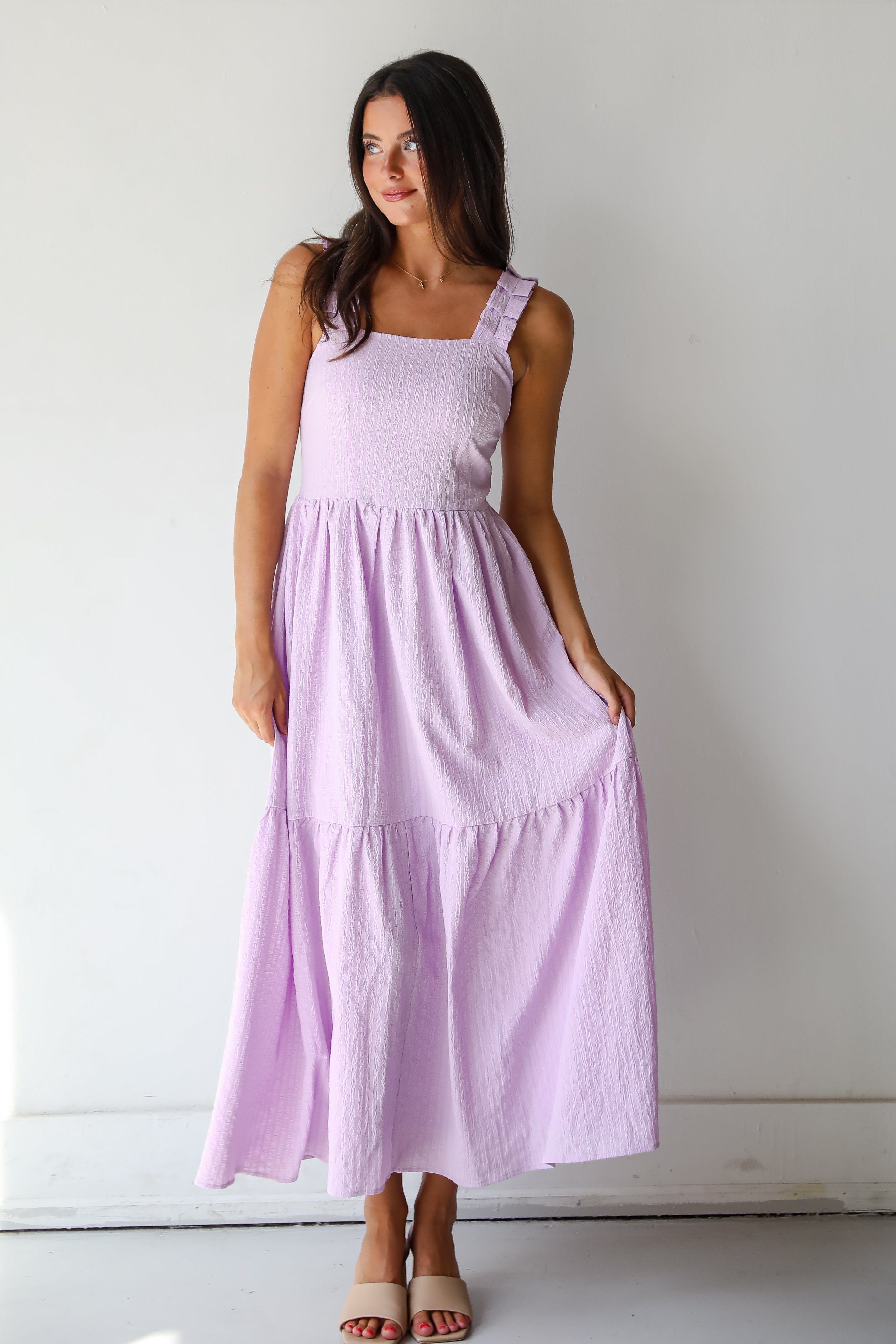 Truly Magnetic Lavender Tiered Maxi Dress