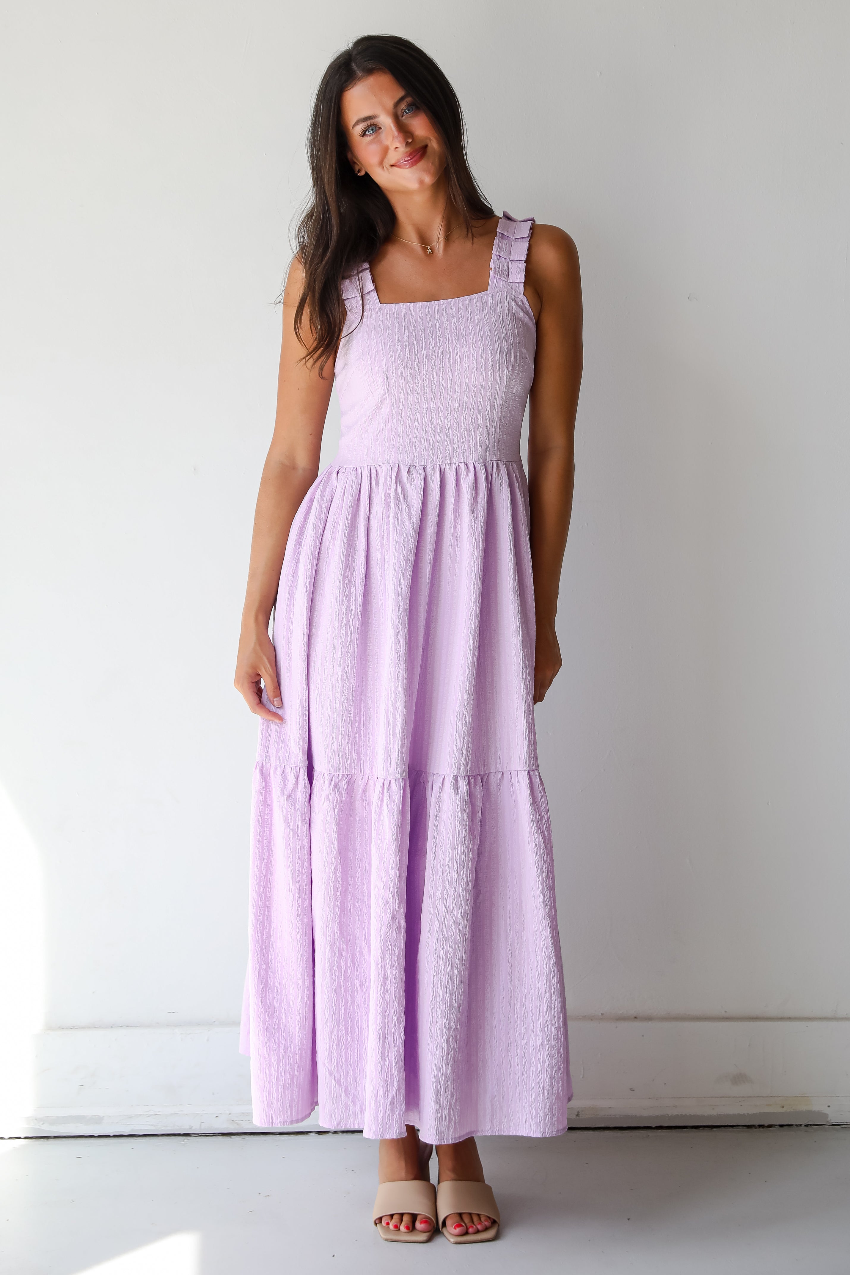 Truly Magnetic Lavender Tiered Maxi Dress