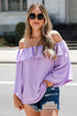 lavender Off-The-Shoulder Blouse