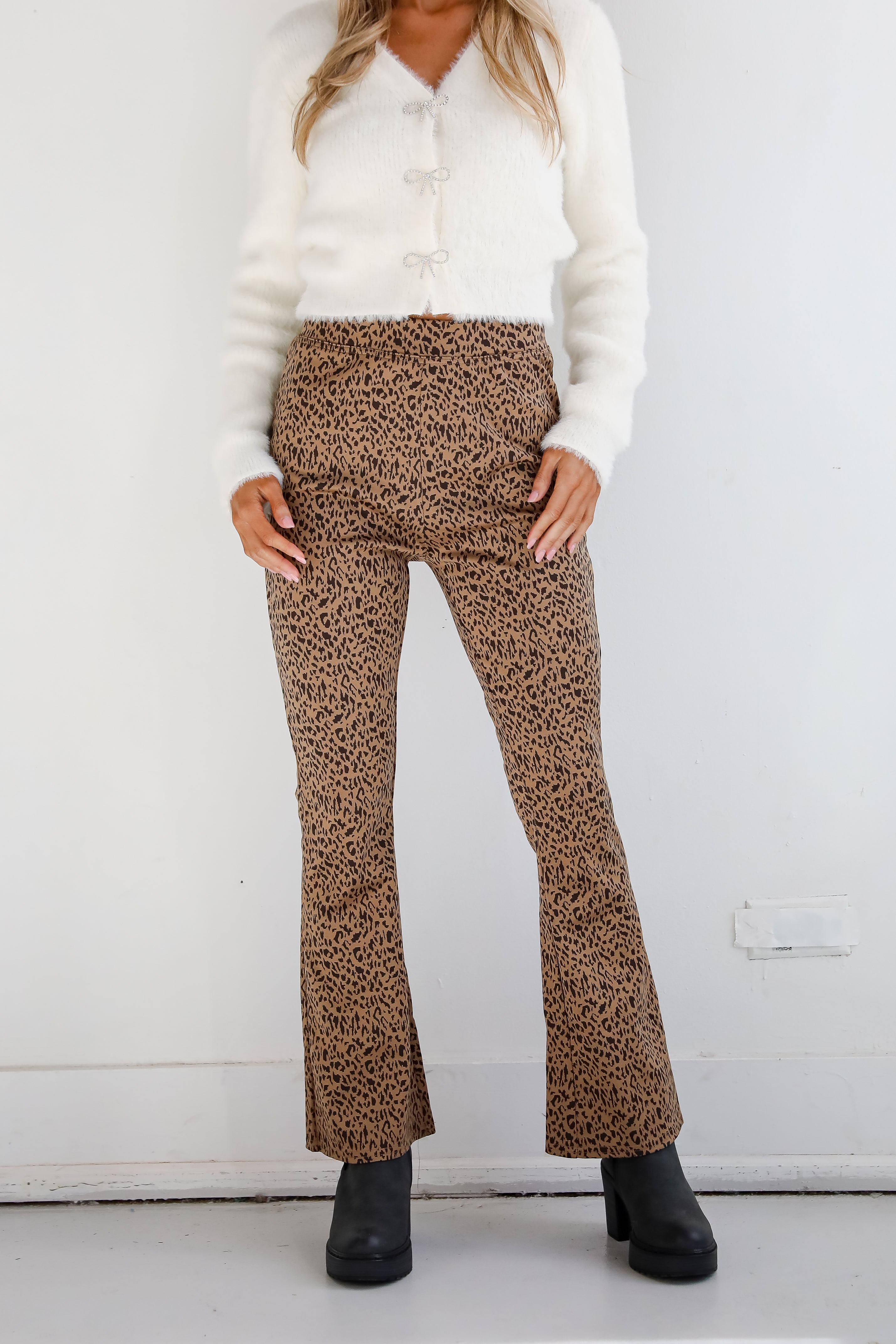 Wild Vision Leopard Flare Pants