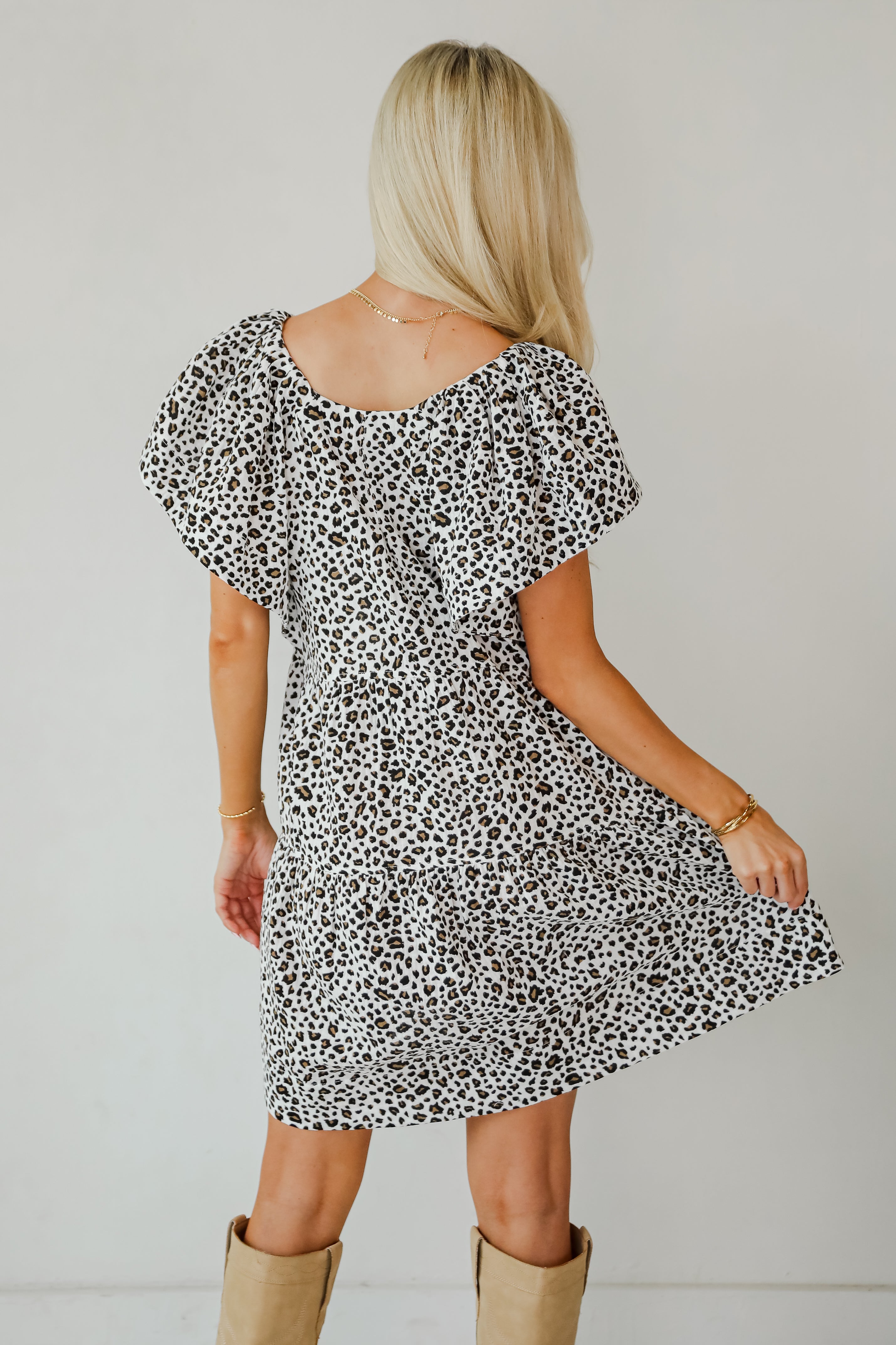 Fierce Look Leopard Tiered Mini Dress