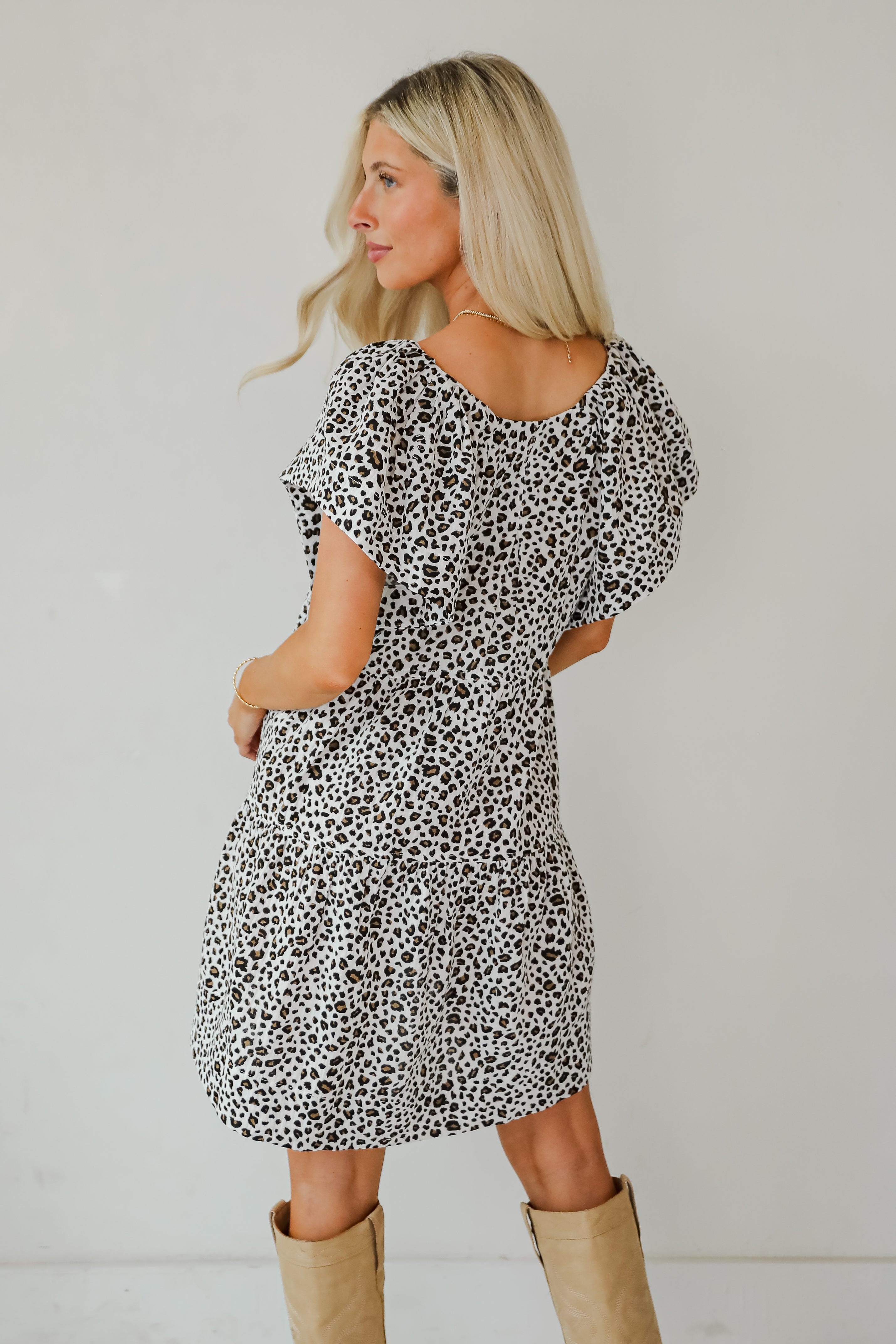 Fierce Look Leopard Tiered Mini Dress