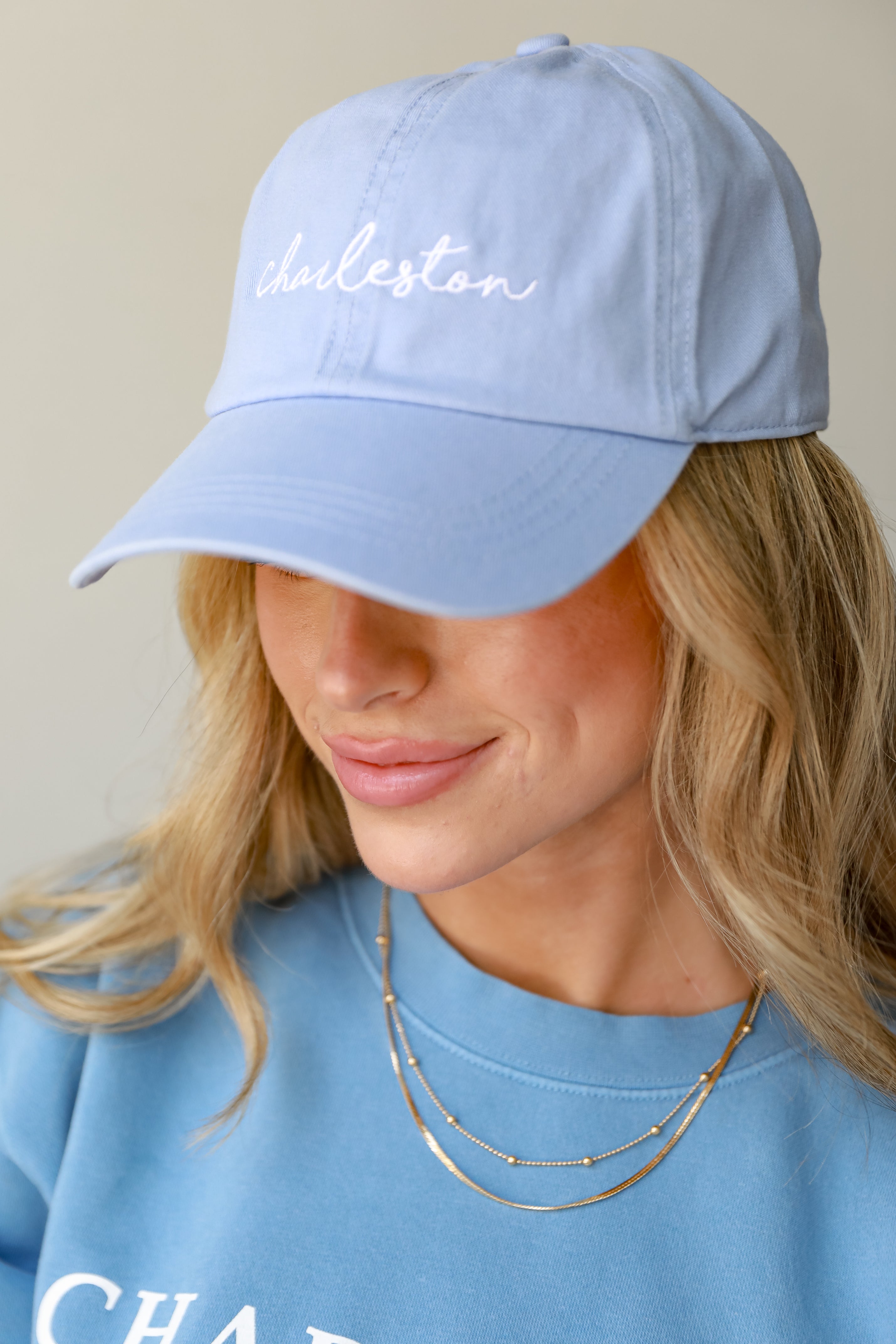 blue Charleston Embroidered Hat