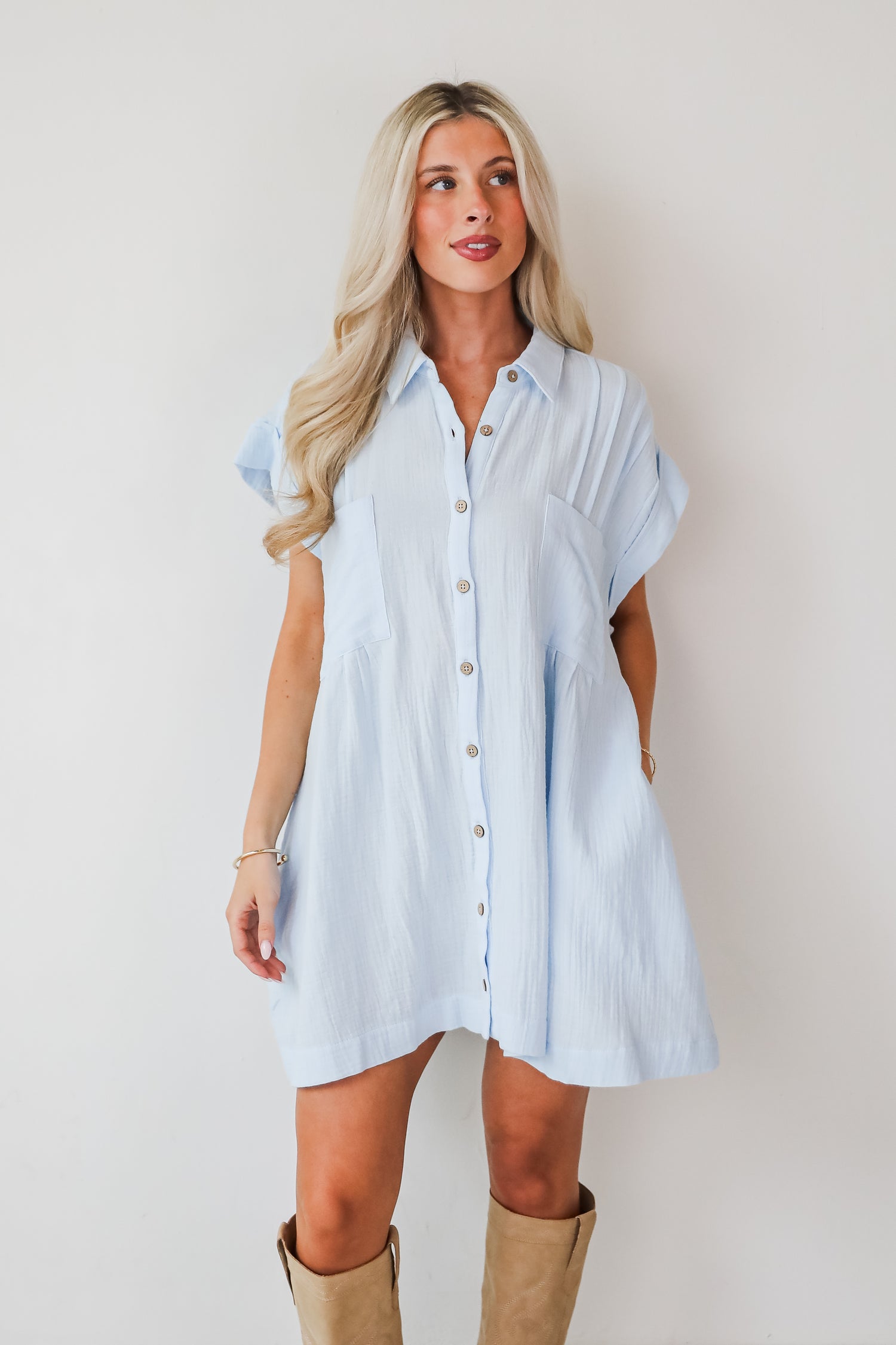 Stunning Example Linen Mini Dress