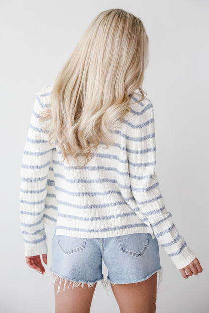 Glorious Persona Light Blue Striped Cardigan