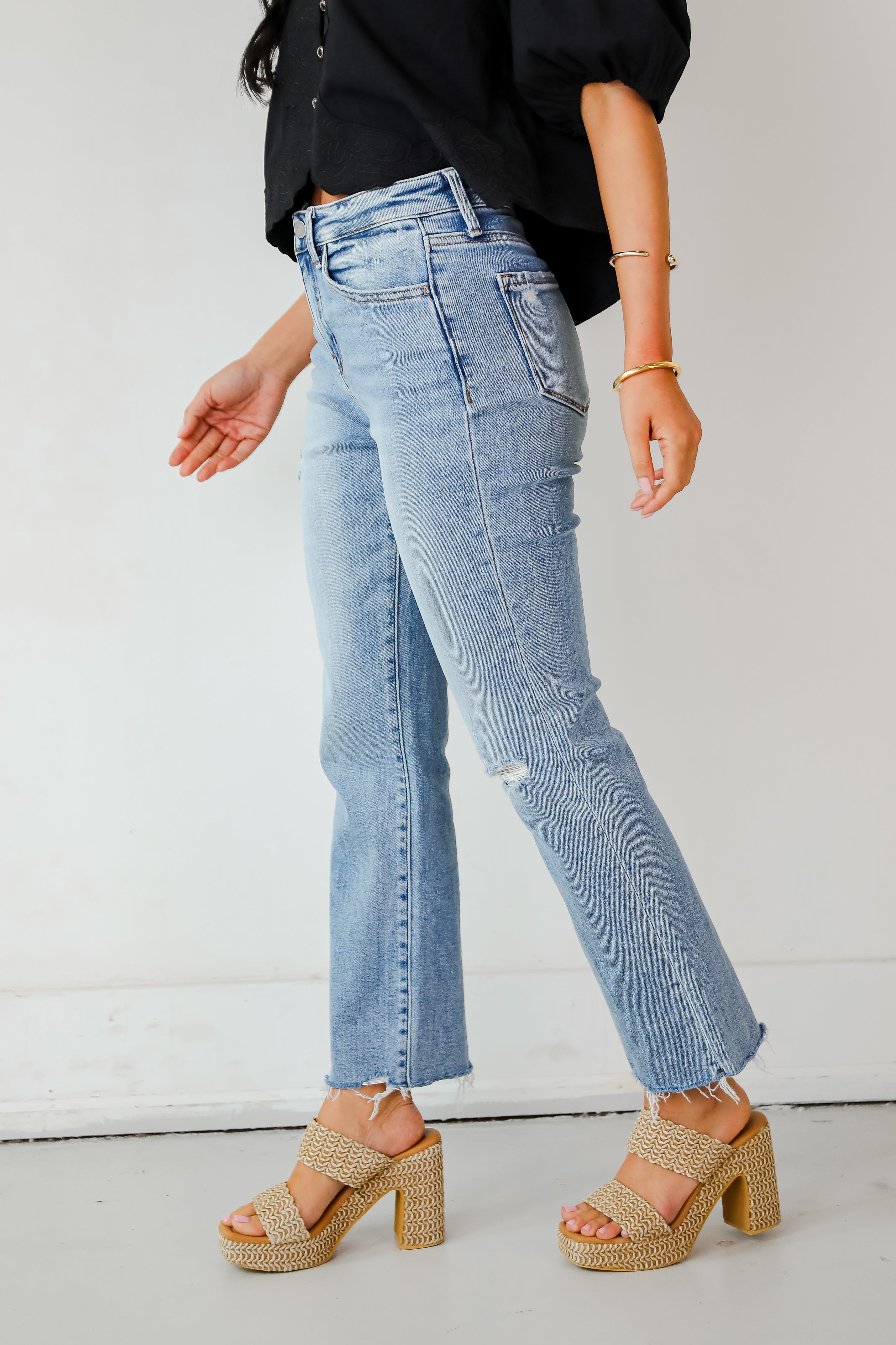 Lily Light Wash High-Rise Stretch Straight Jeans