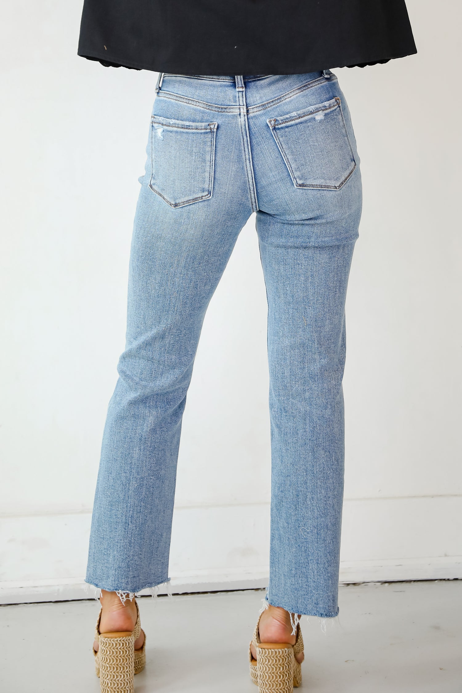 Lily Light Wash High-Rise Stretch Straight Jeans