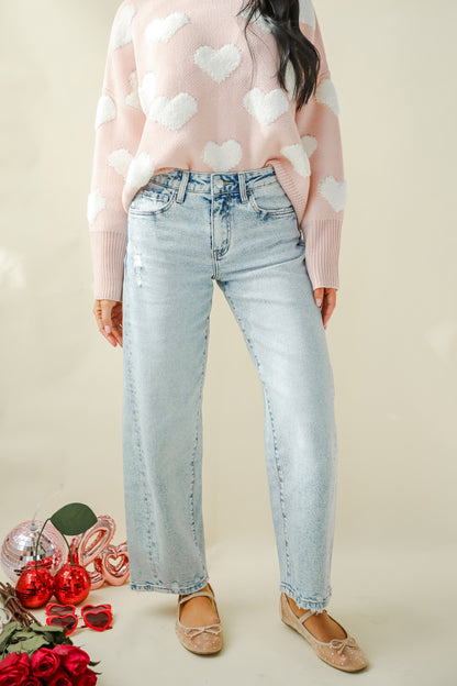 Chelsey Light Wash Barrel Jeans