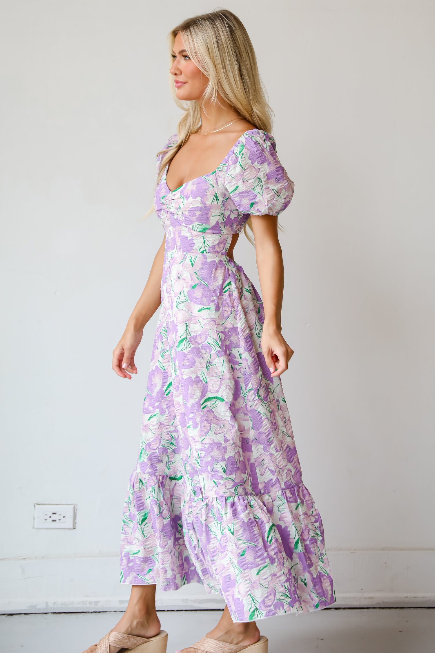 Cutest Sight Lilac Floral Maxi Dress