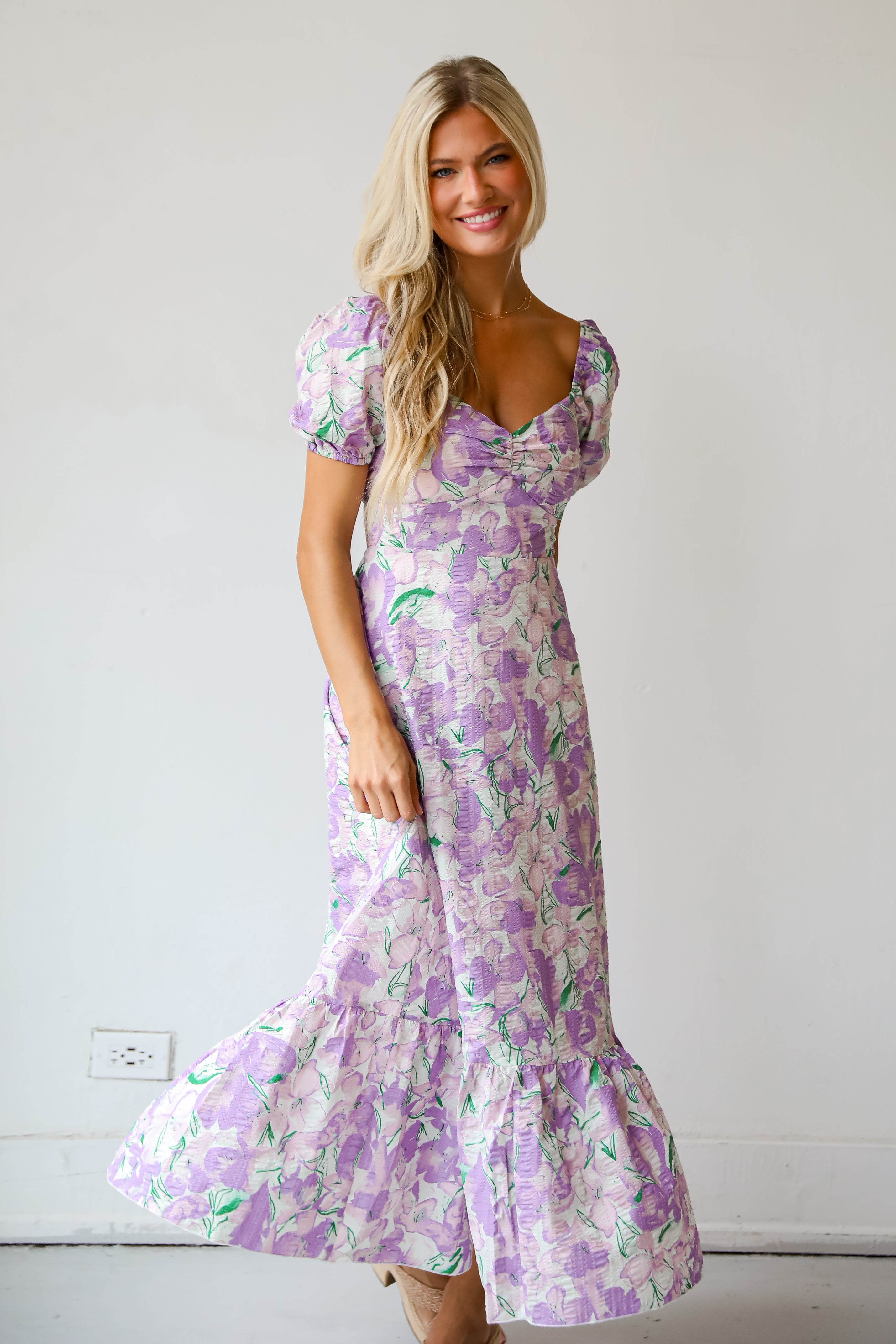 Cutest Sight Lilac Floral Maxi Dress