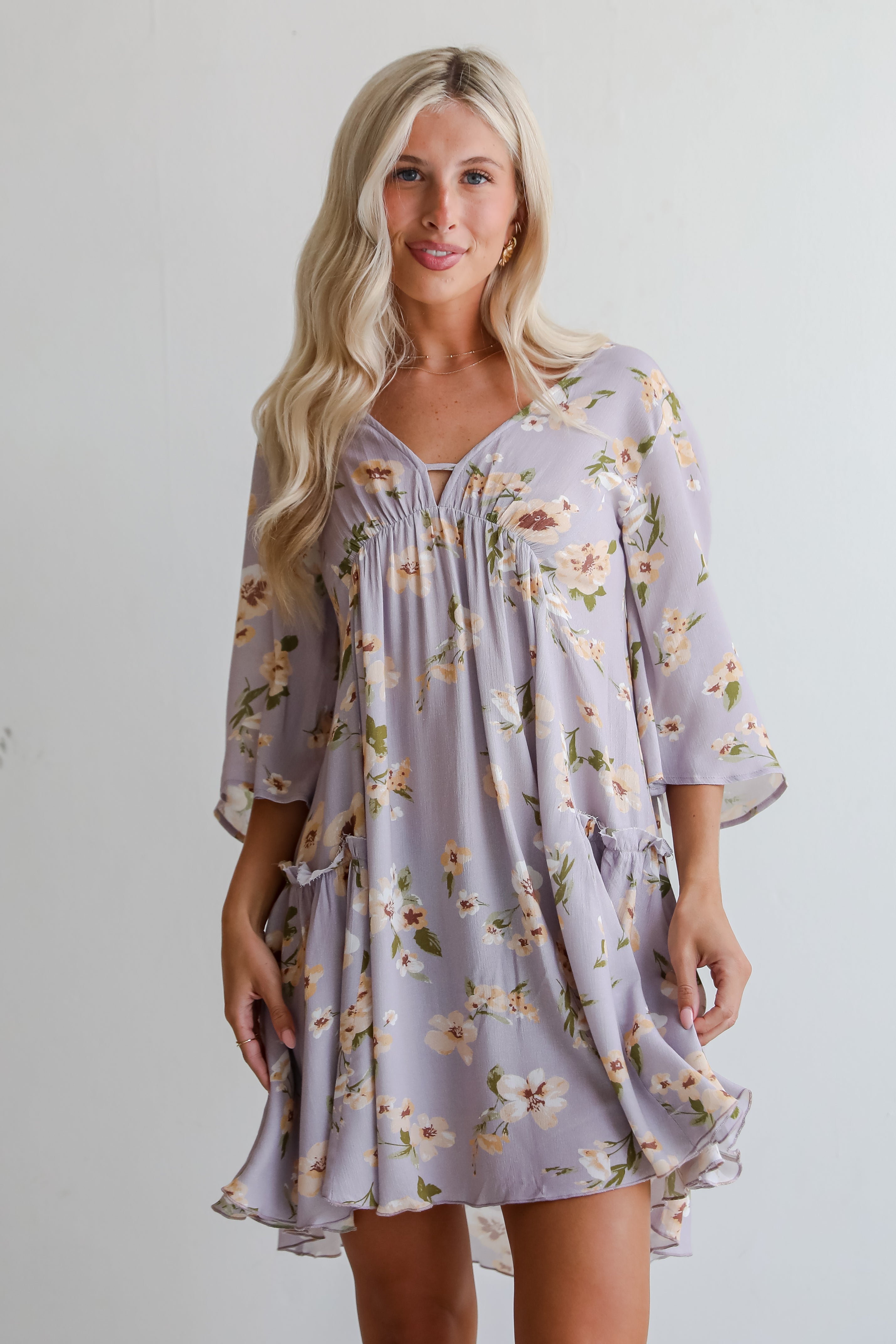 Your Sweetie Lilac Floral Mini Dress