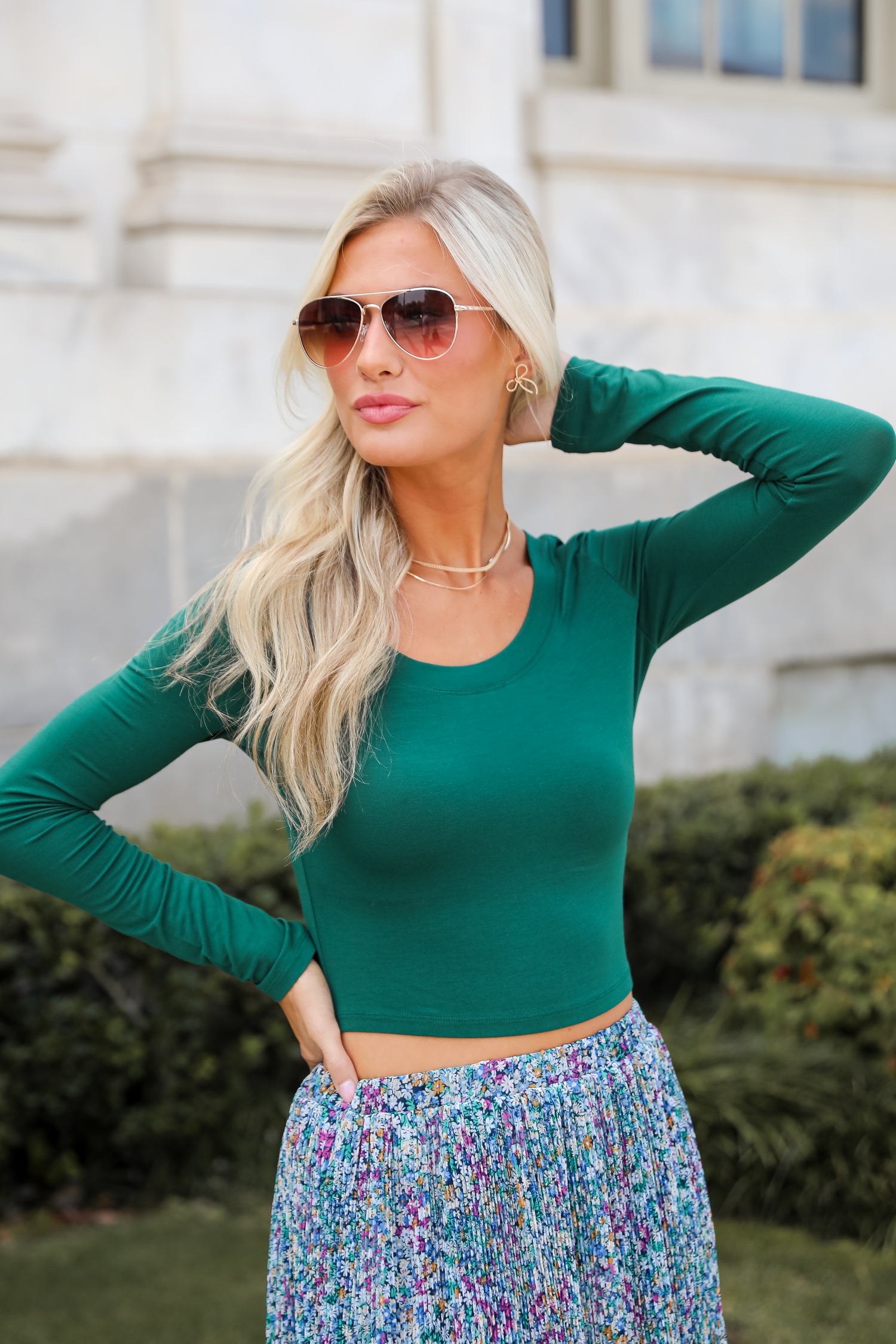 Sloane Everyday Cropped Long Sleeve Top