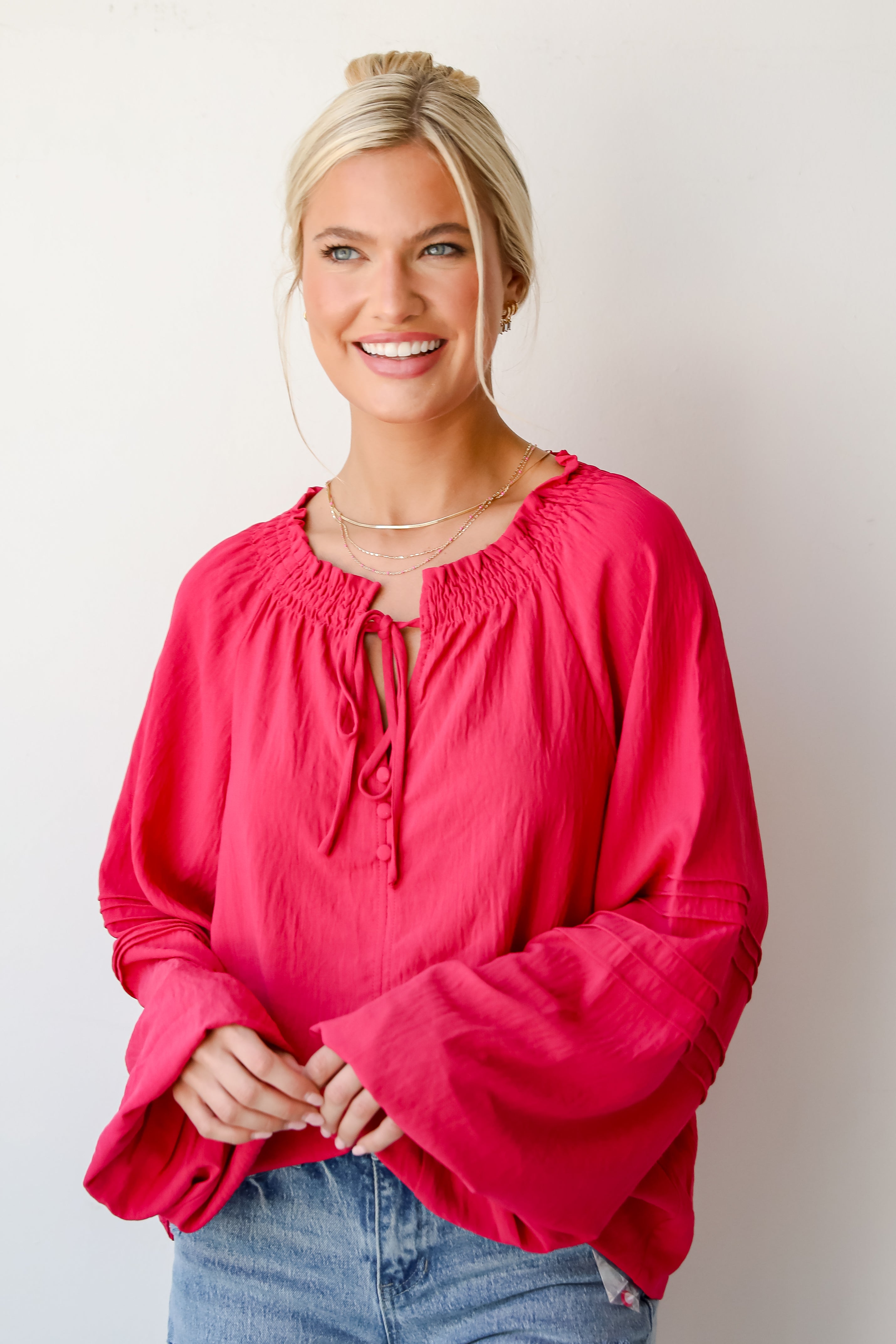 womens Fuchsia Blouse