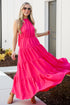 Sun-Sational Magenta Tiered Halter Maxi Dress Magenta Tiered Halter Maxi Dress