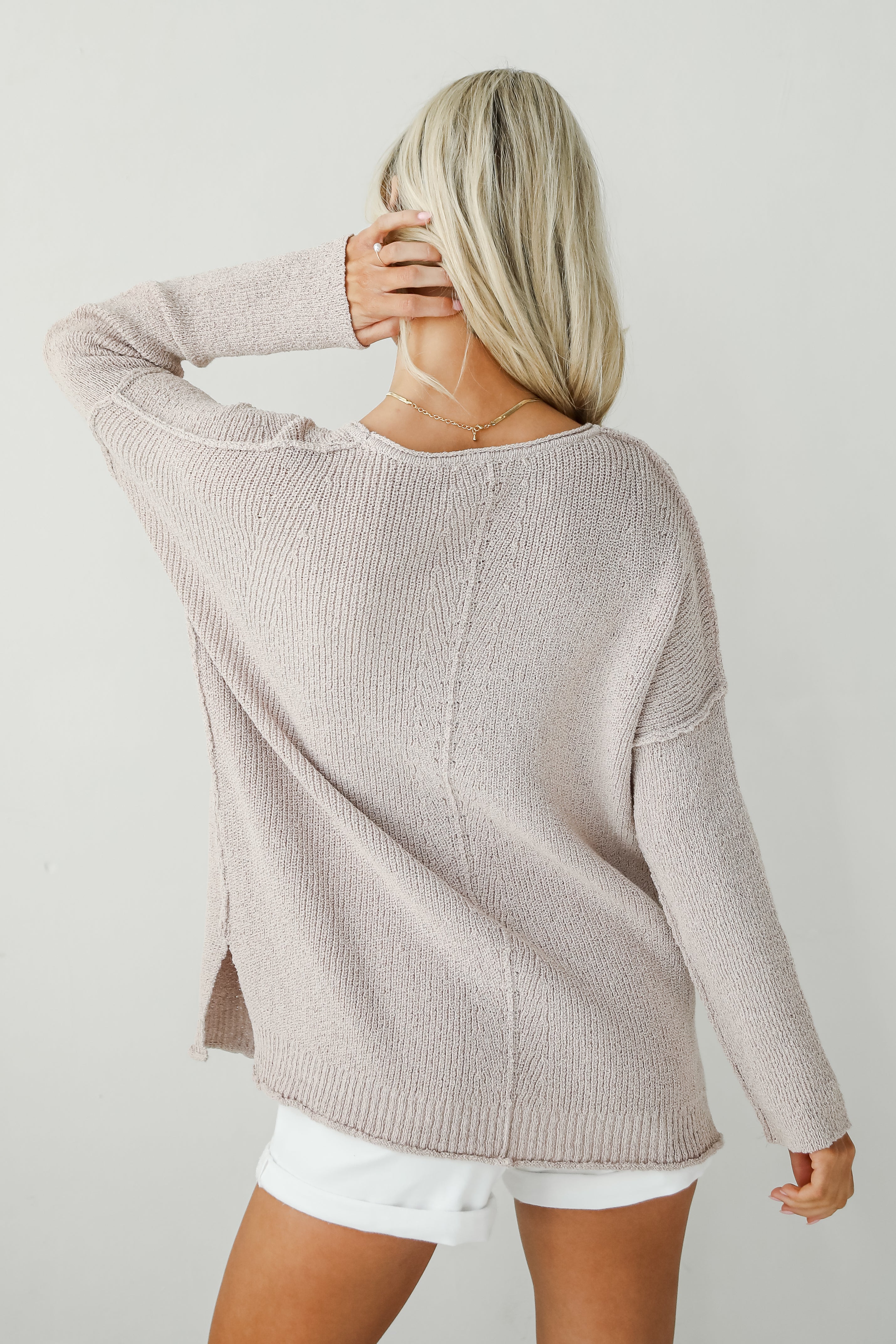 Notably Toasty Mauve Lightweight Knit Sweater