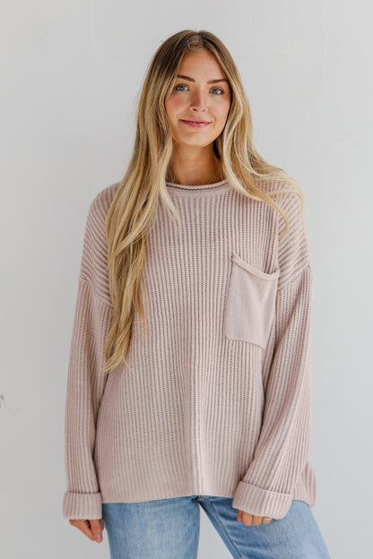 FINAL SALE - Fall Feelings Blush Oversized Sweater