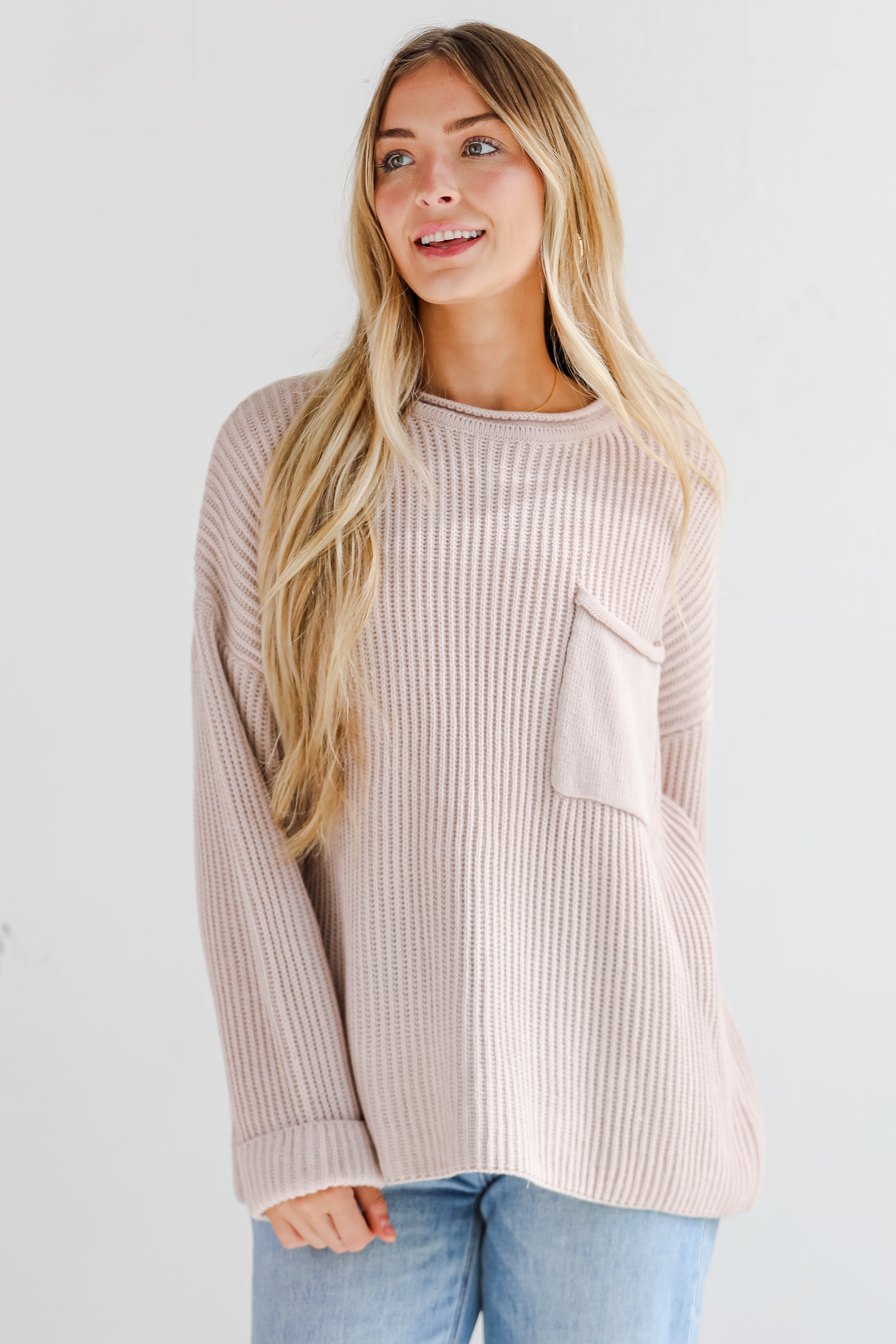 FINAL SALE - Fall Feelings Blush Oversized Sweater