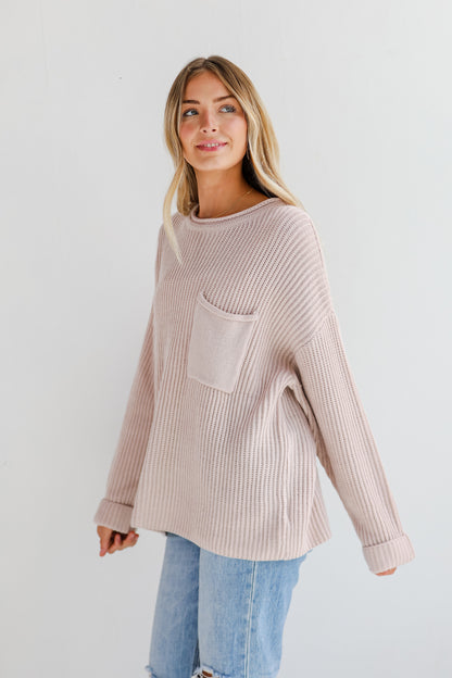 FINAL SALE - Fall Feelings Blush Oversized Sweater