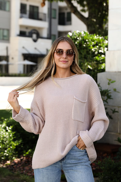 FINAL SALE - Fall Feelings Blush Oversized Sweater