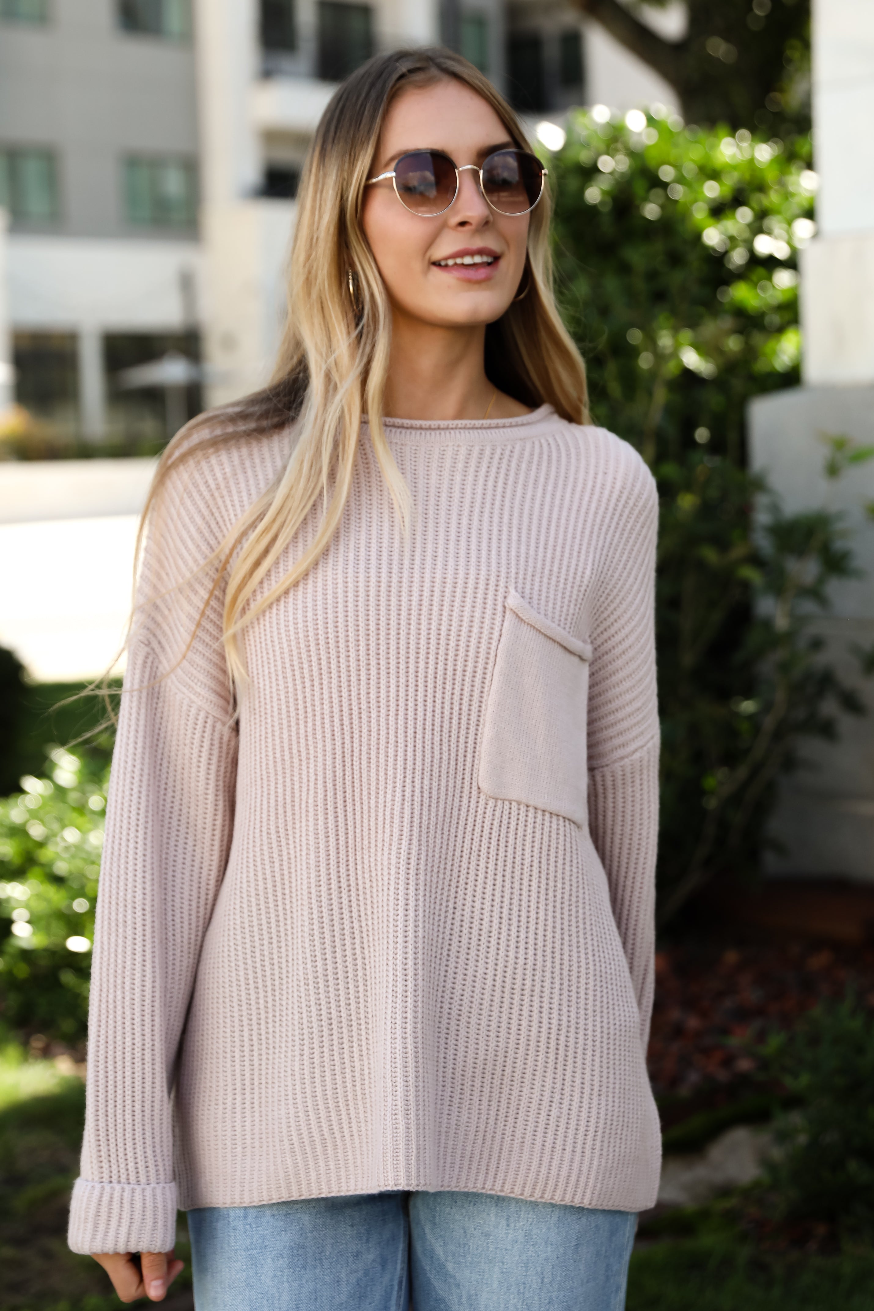 FINAL SALE - Fall Feelings Blush Oversized Sweater