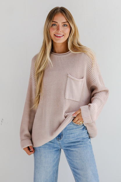 FINAL SALE - Fall Feelings Blush Oversized Sweater