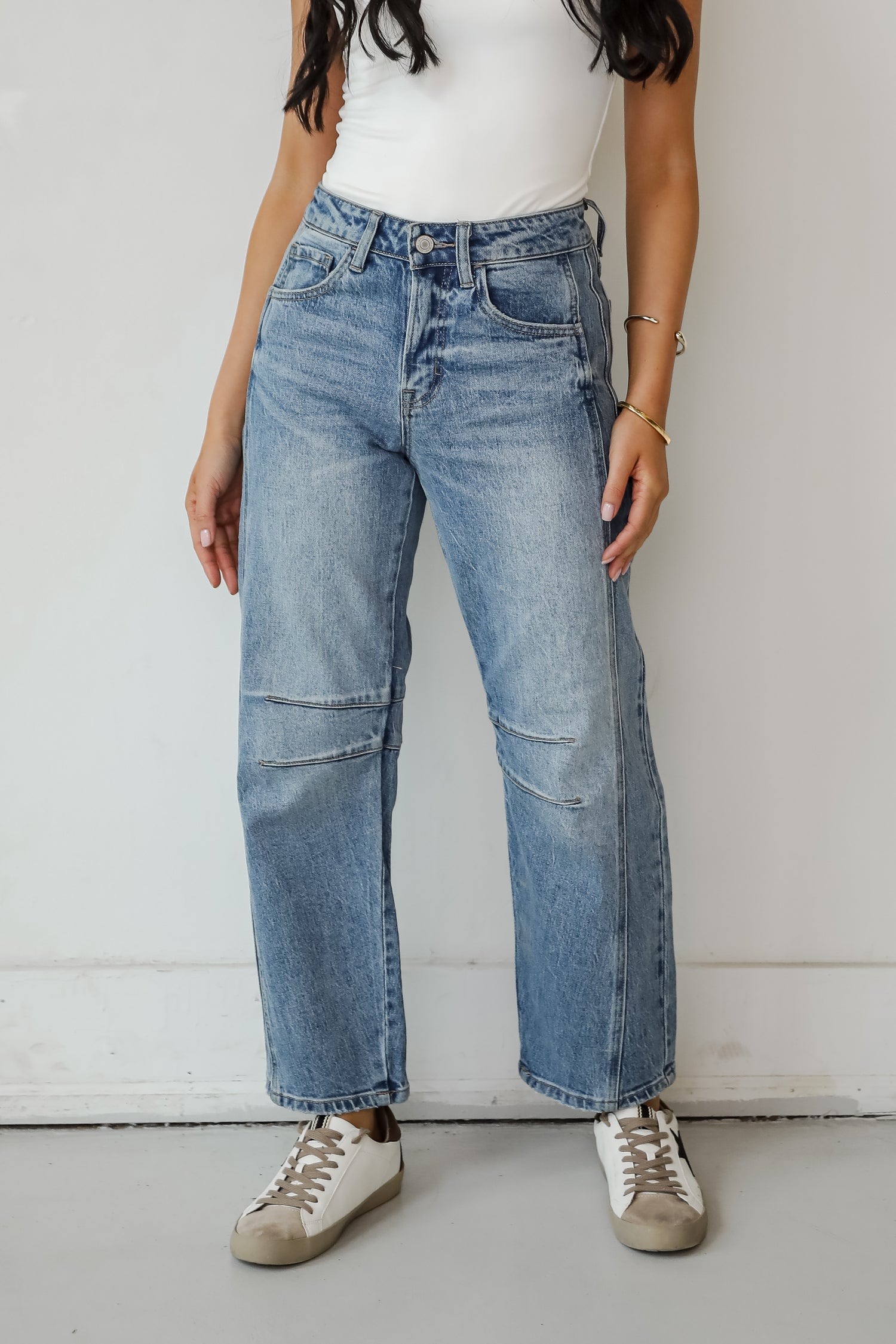 Addy Medium Wash High-Rise Barrel Jeans