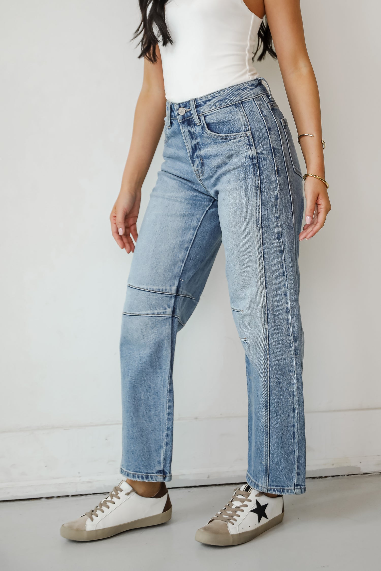 Addy Medium Wash High-Rise Barrel Jeans