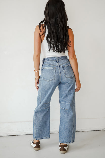 Addy Medium Wash High-Rise Barrel Jeans