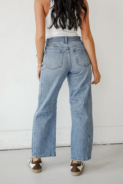 Addy Medium Wash High-Rise Barrel Jeans