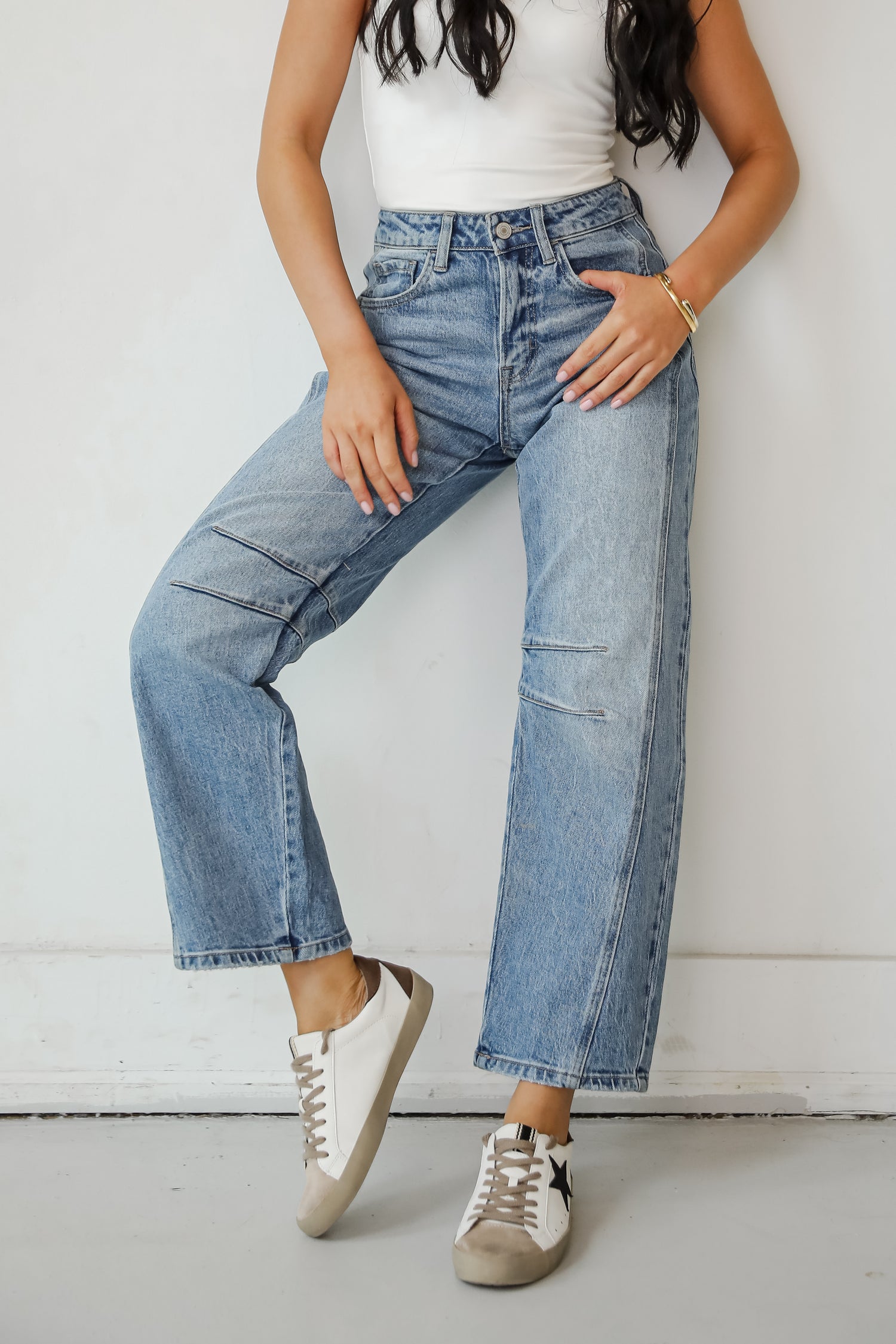 Addy Medium Wash High-Rise Barrel Jeans