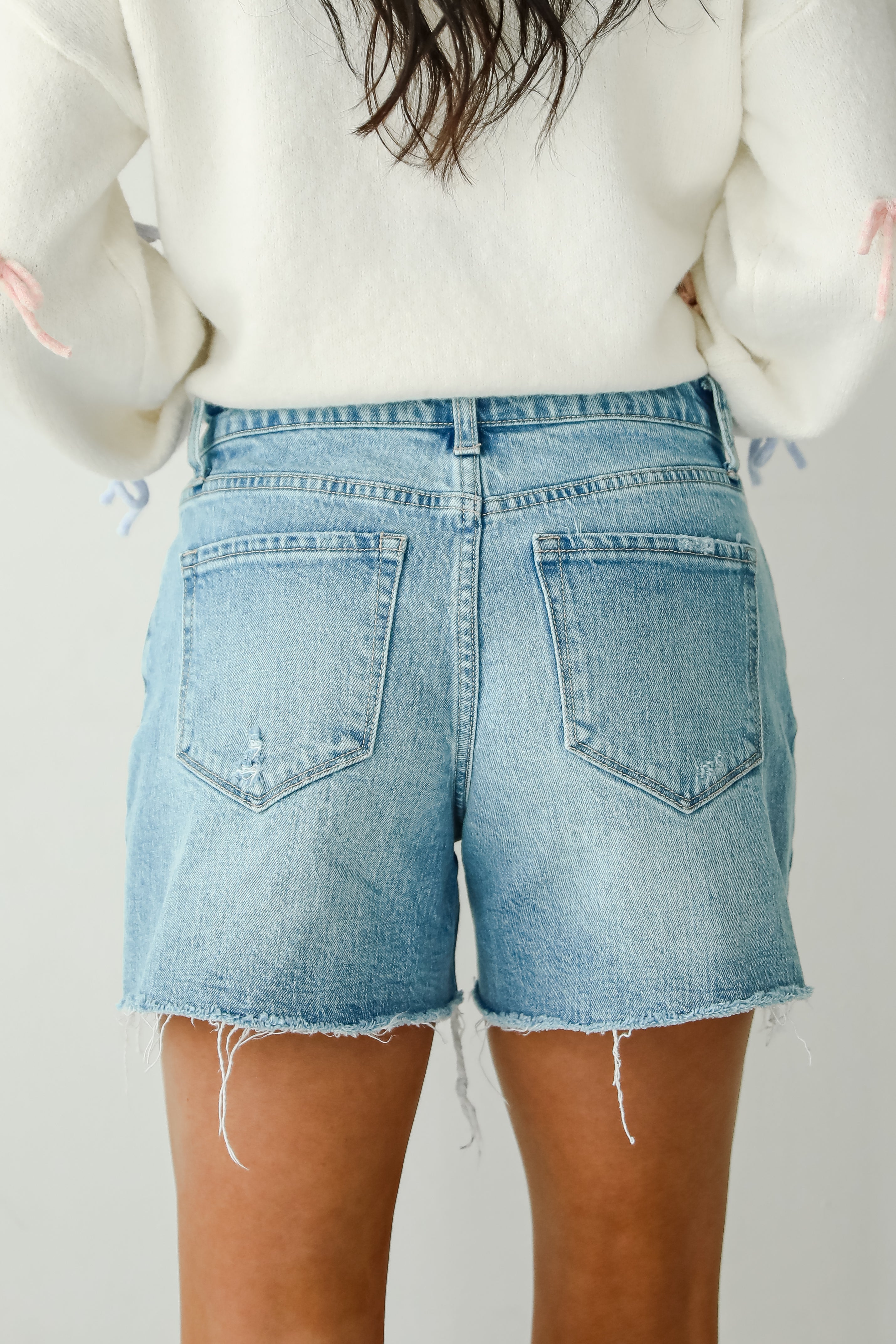 Jayde Medium Wash Stretch Boyfriend Denim Shorts