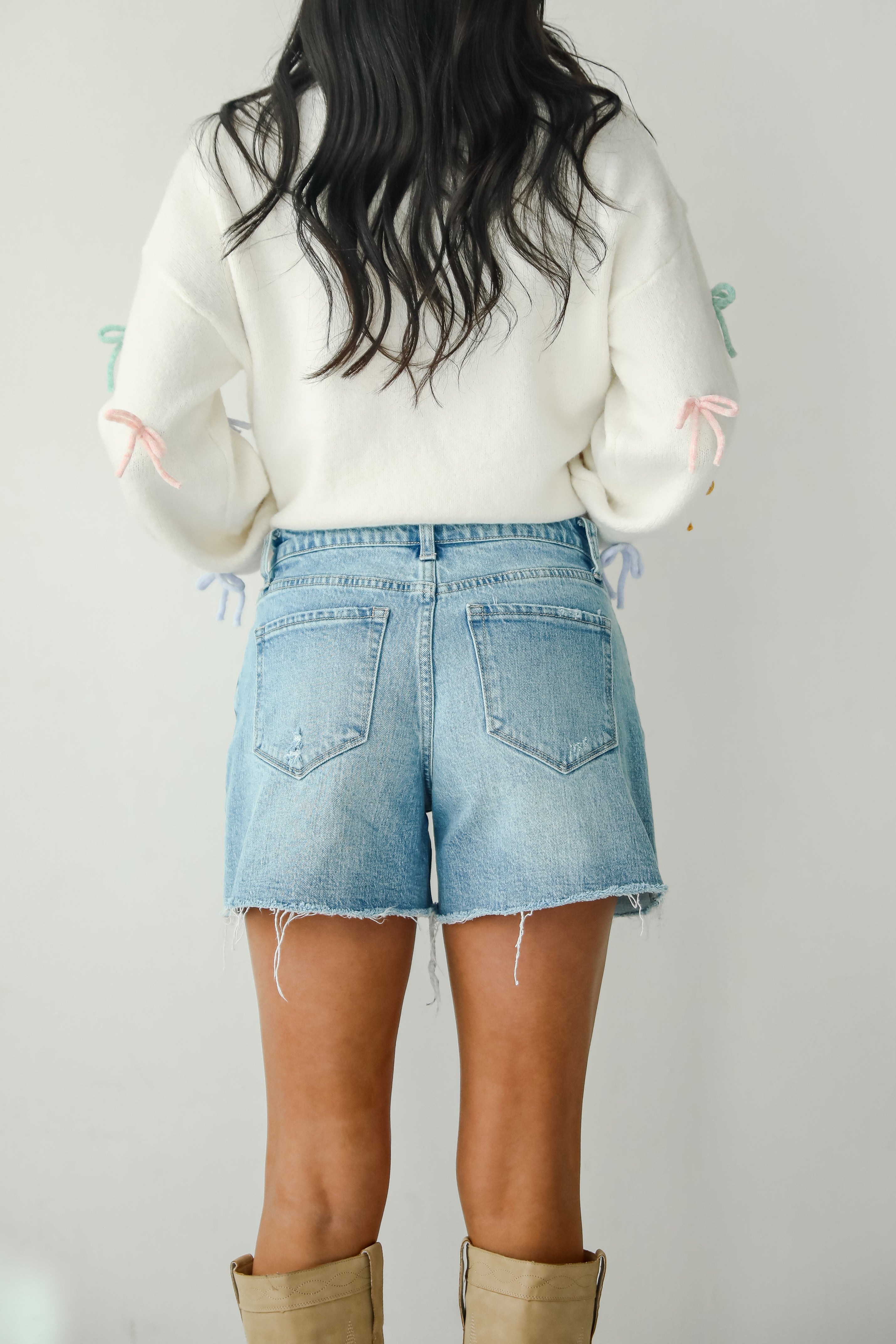 Jayde Medium Wash Stretch Boyfriend Denim Shorts